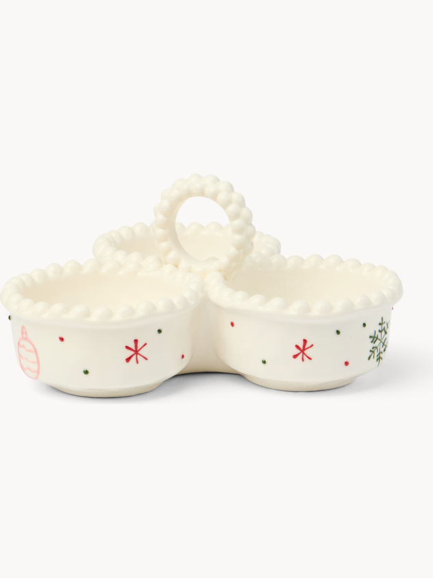 Porcelain Christmas village-shaped appetizer plate