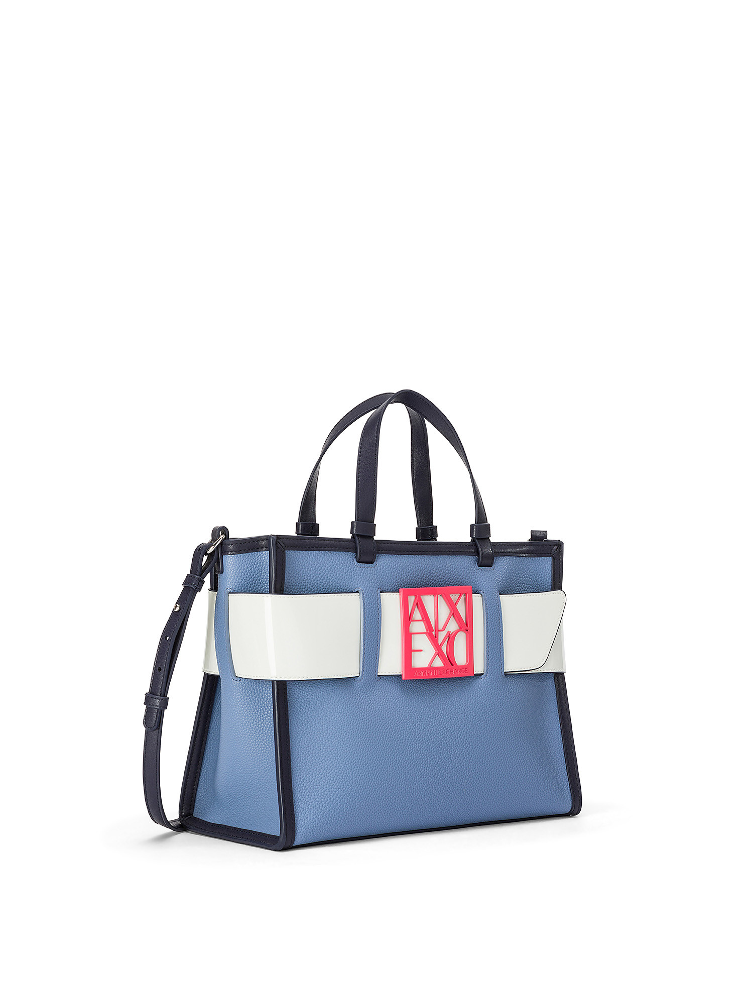 Armani Exchange - Tote bag grande con logo, Azzurro, large image number 1