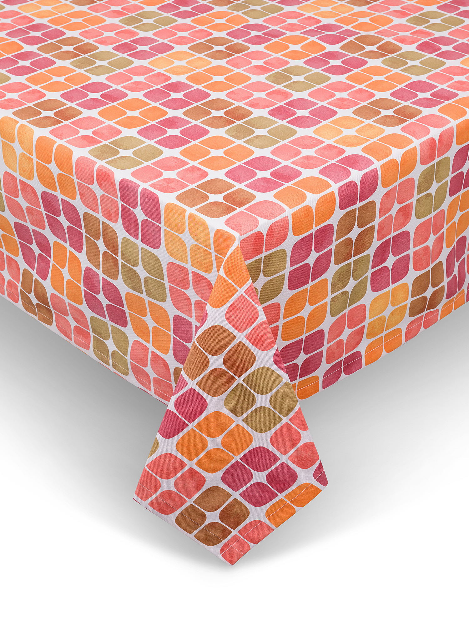 Tile print cotton tablecloth, Multicolor, large image number 0