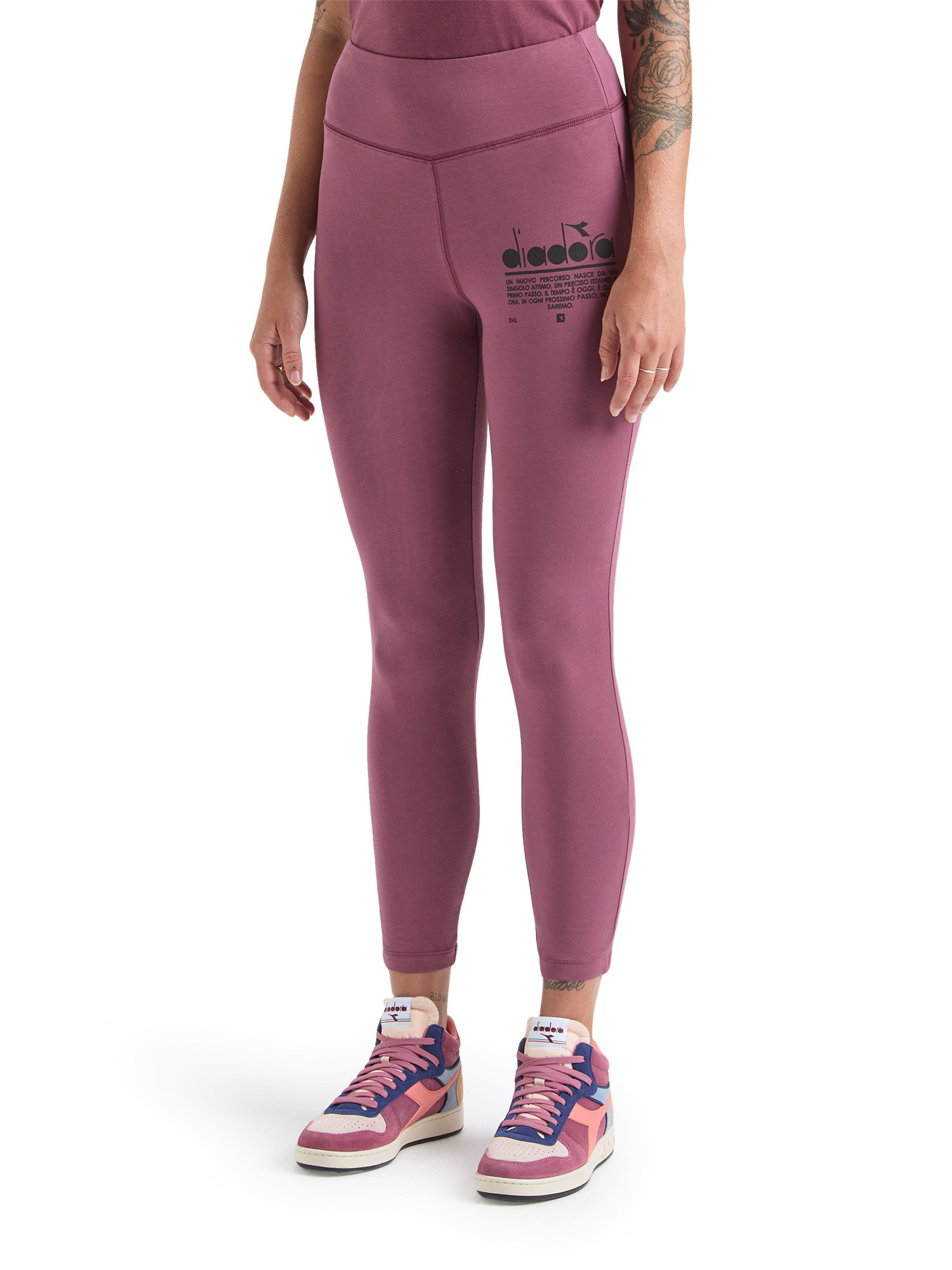 Diadora - Manifesto leggings with logo, Purple, large image number 2