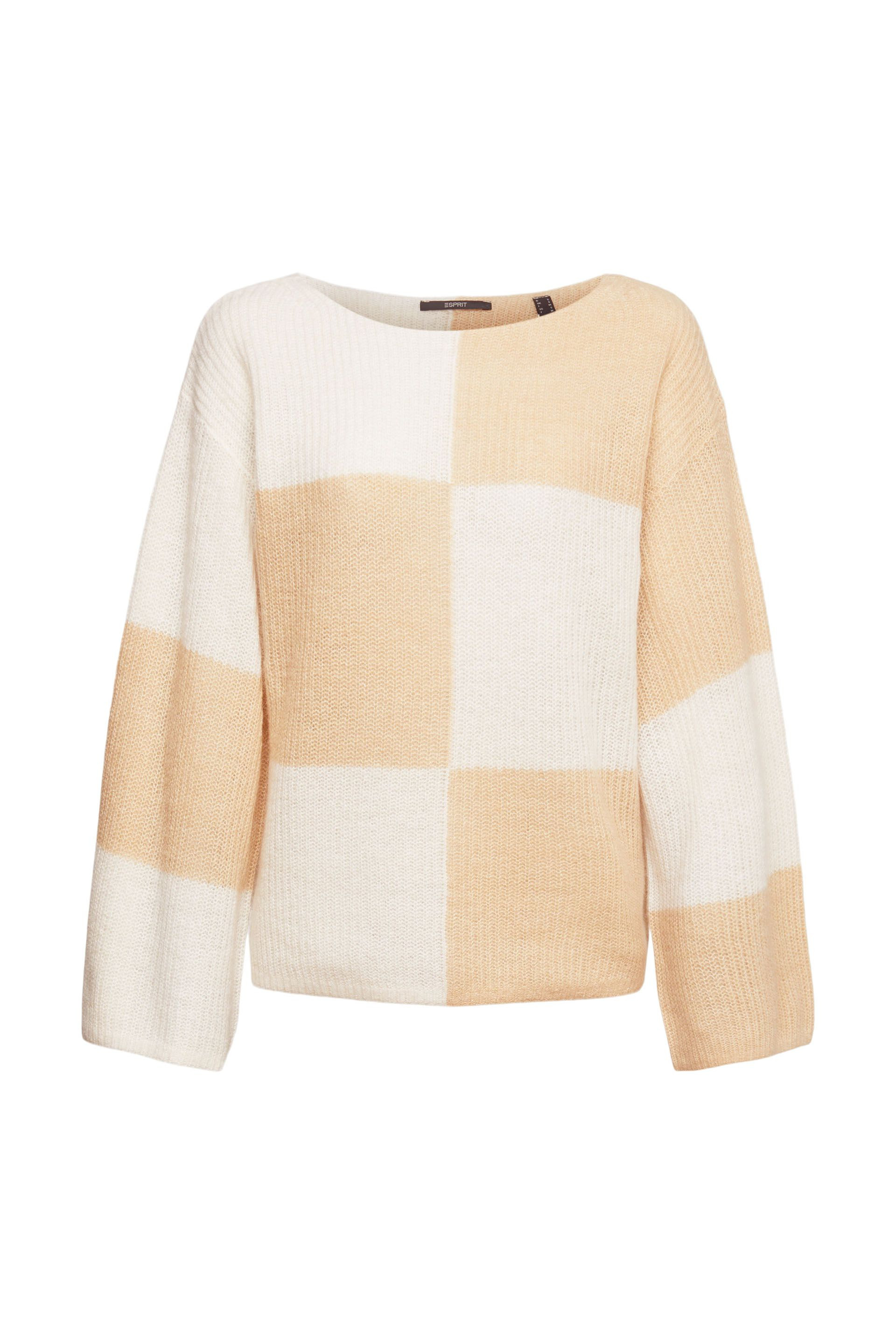 Pullover with a checkerboard pattern, Beige, large image number 0