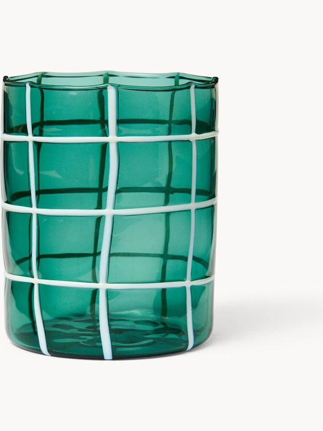 Bicchiere in vetro borosilicato motivo a rete