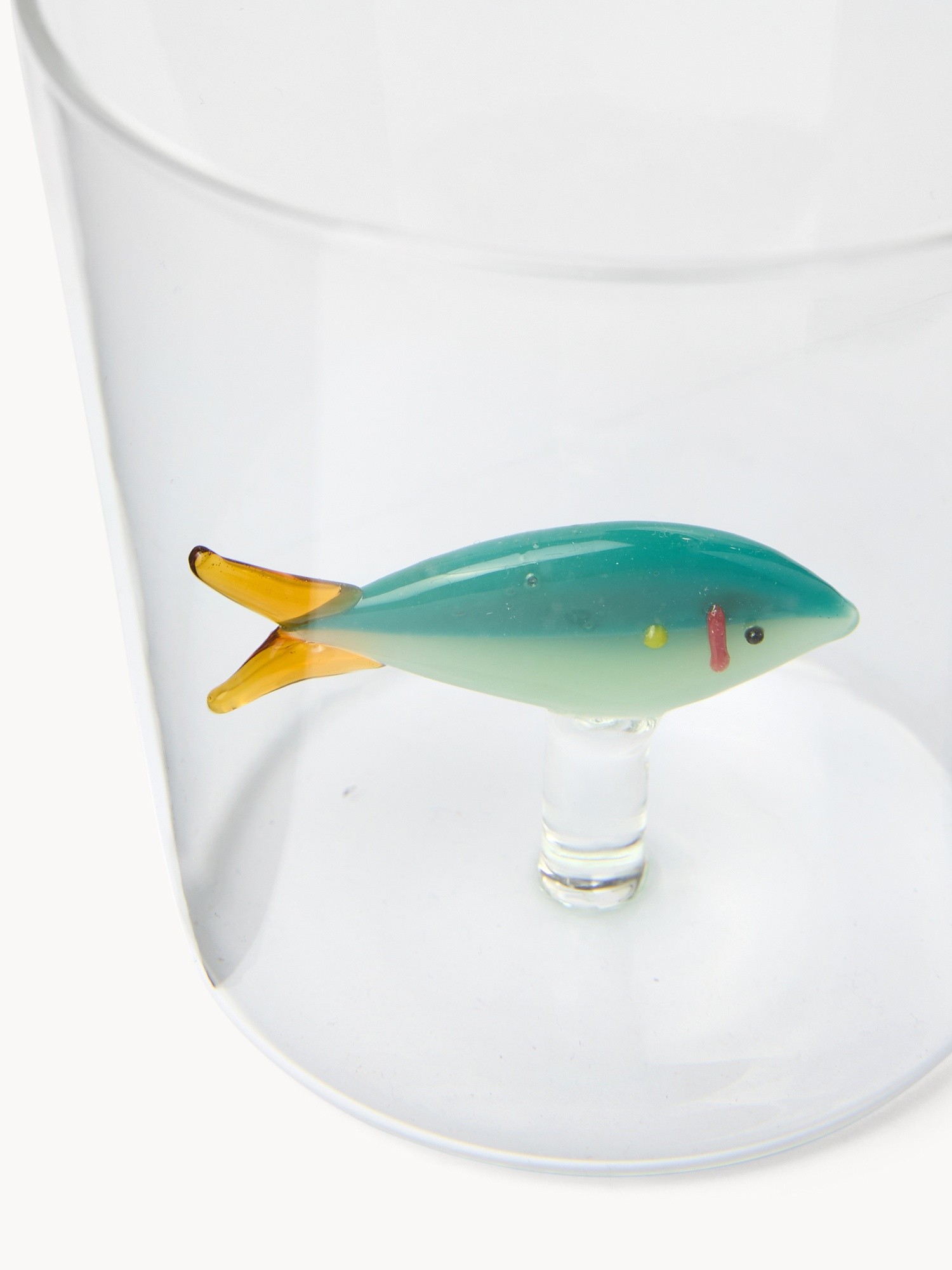 Bicchiere in vetro borosilicato dettaglio pesce, Trasparente, large image number 1