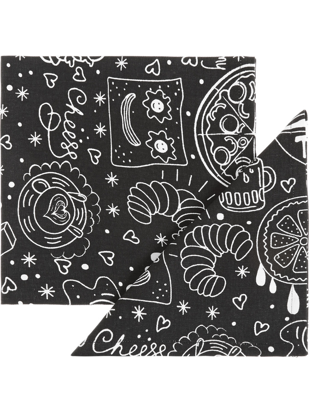 2-pack napkins in 100% cotton with food print