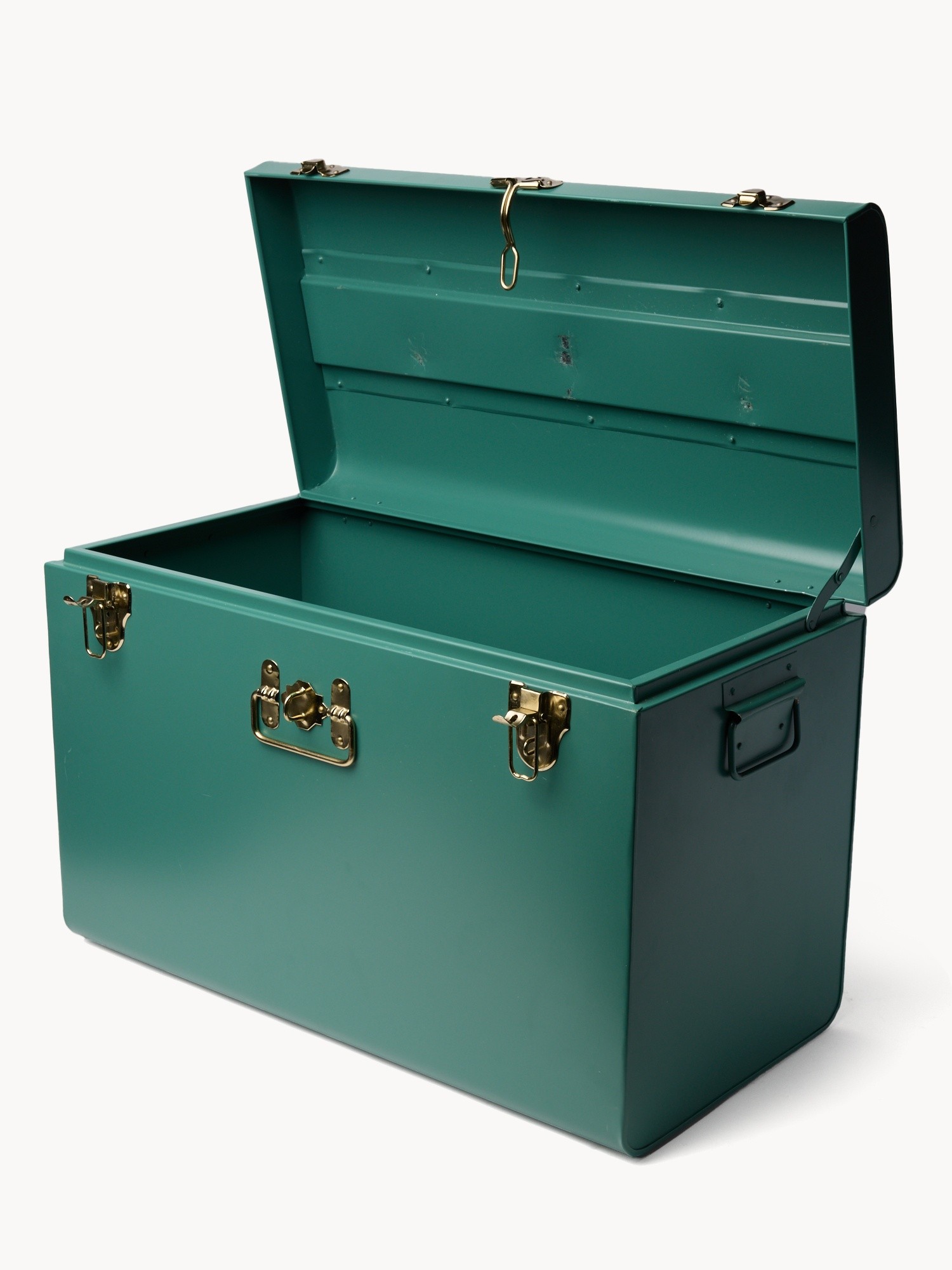 Baule decorativo in acciaio verniciato, Verde, large image number 1