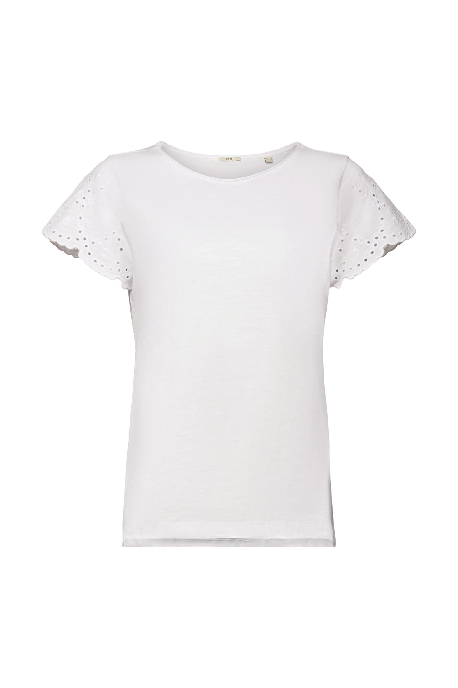 Esprit - Cotton T-shirt with embroidery, White, large image number 0