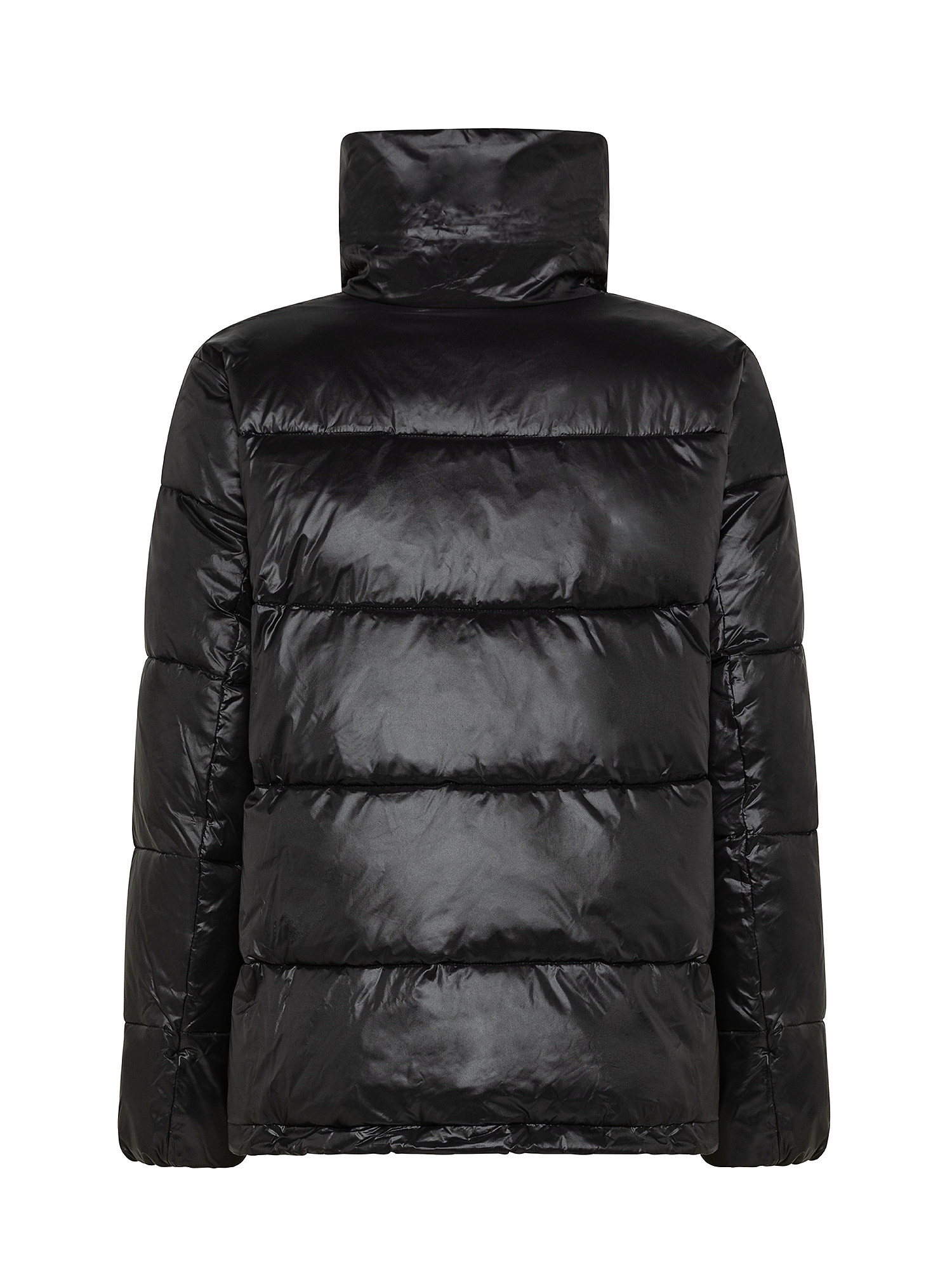 Padded down jacket with high neck, Black, large image number 1