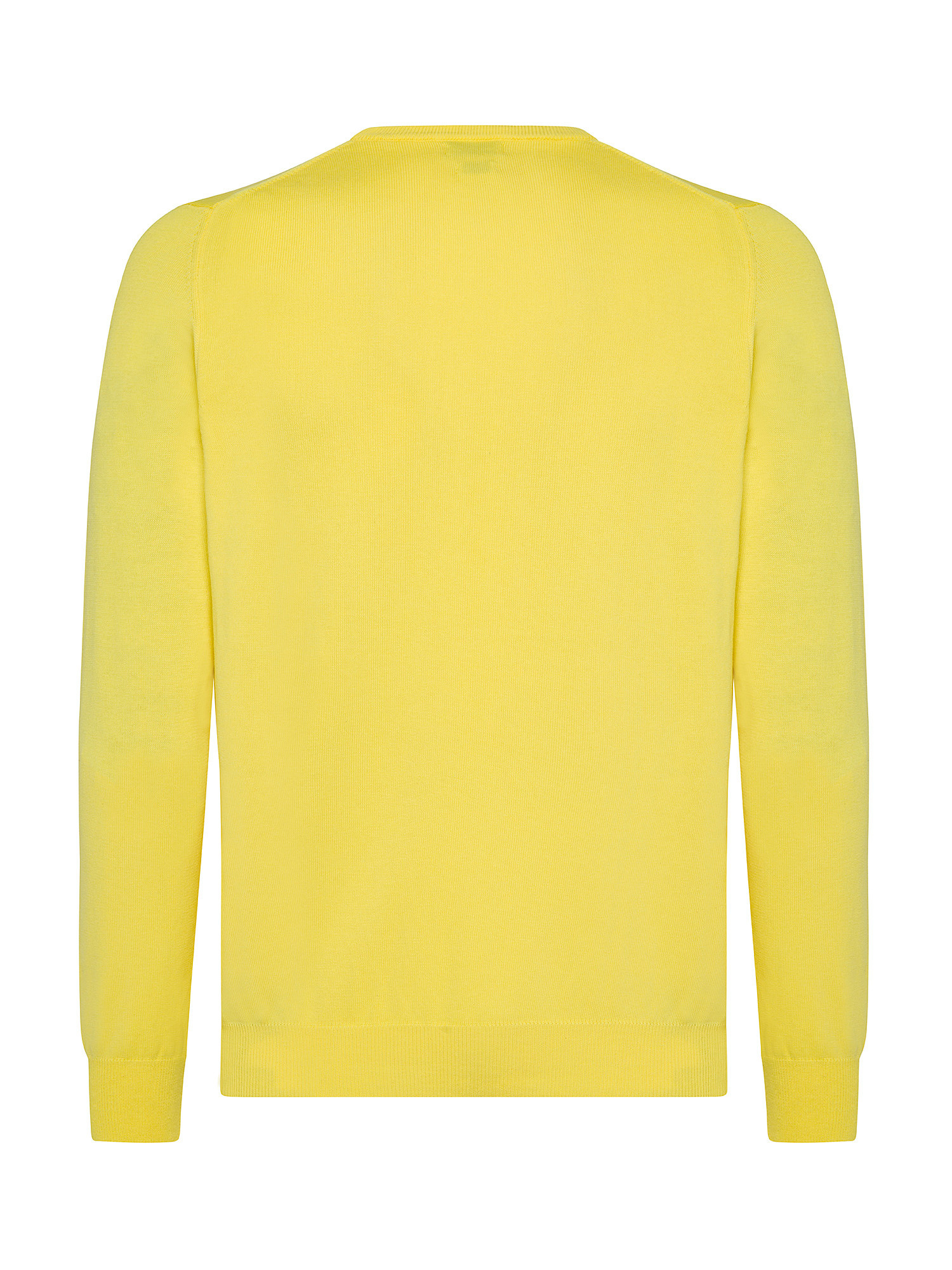 Luca D'Altieri - Crew neck sweater in extrafine pure cotton, Yellow, large image number 1