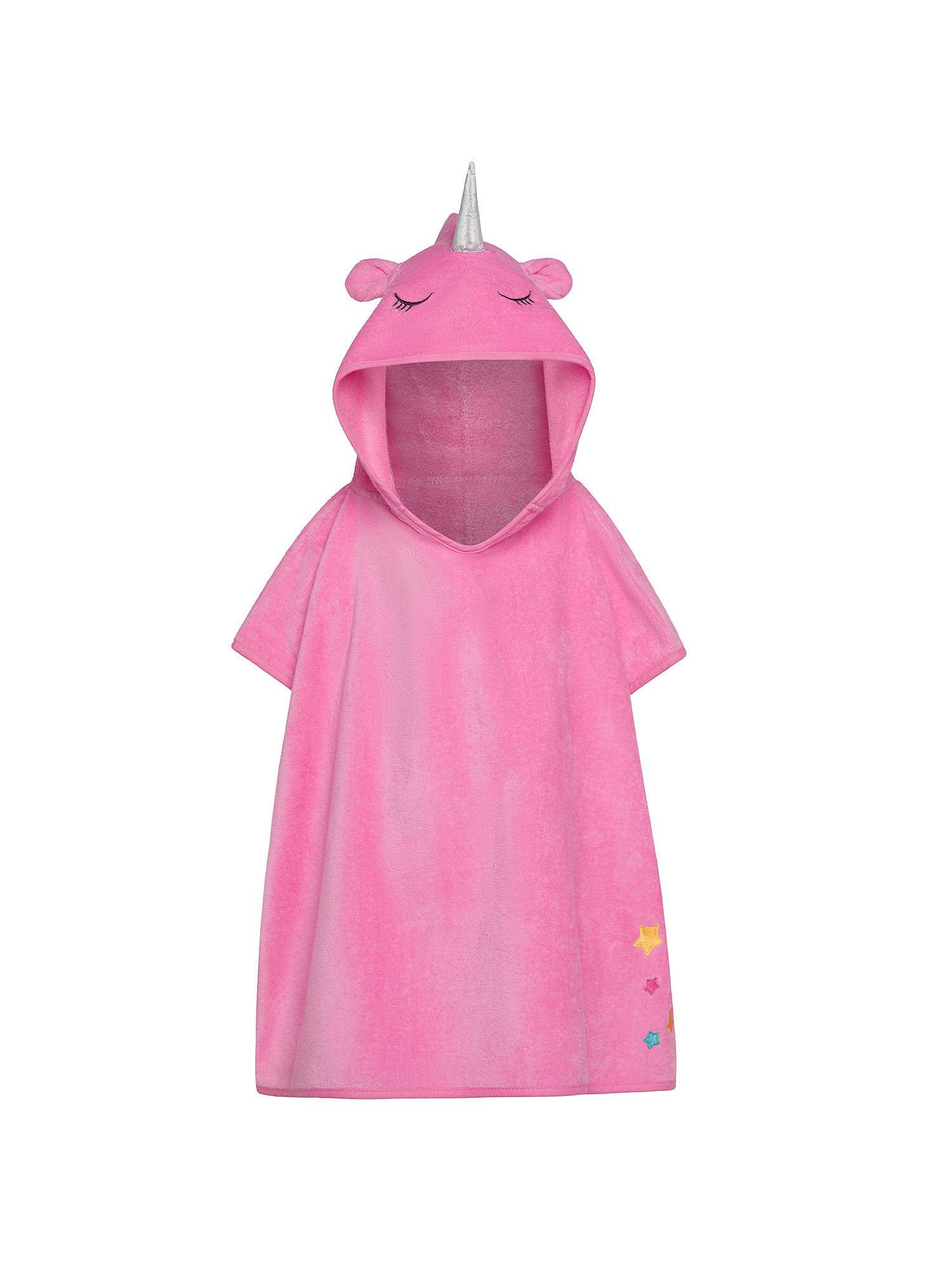 Unicorn motif sponge poncho for children, Pink, large image number 0