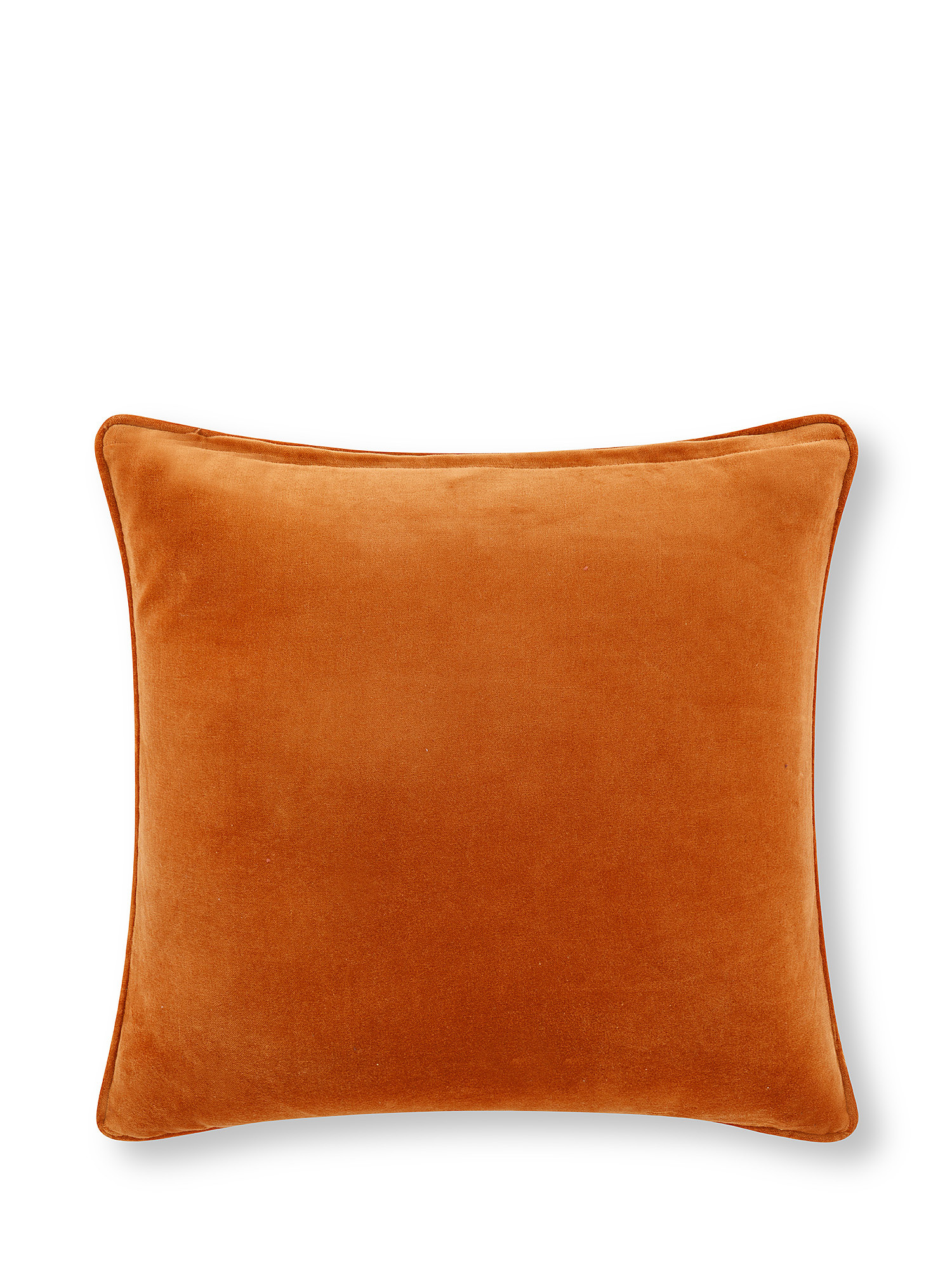 Plain velvet cushion 45x45cm, Orange, large image number 1