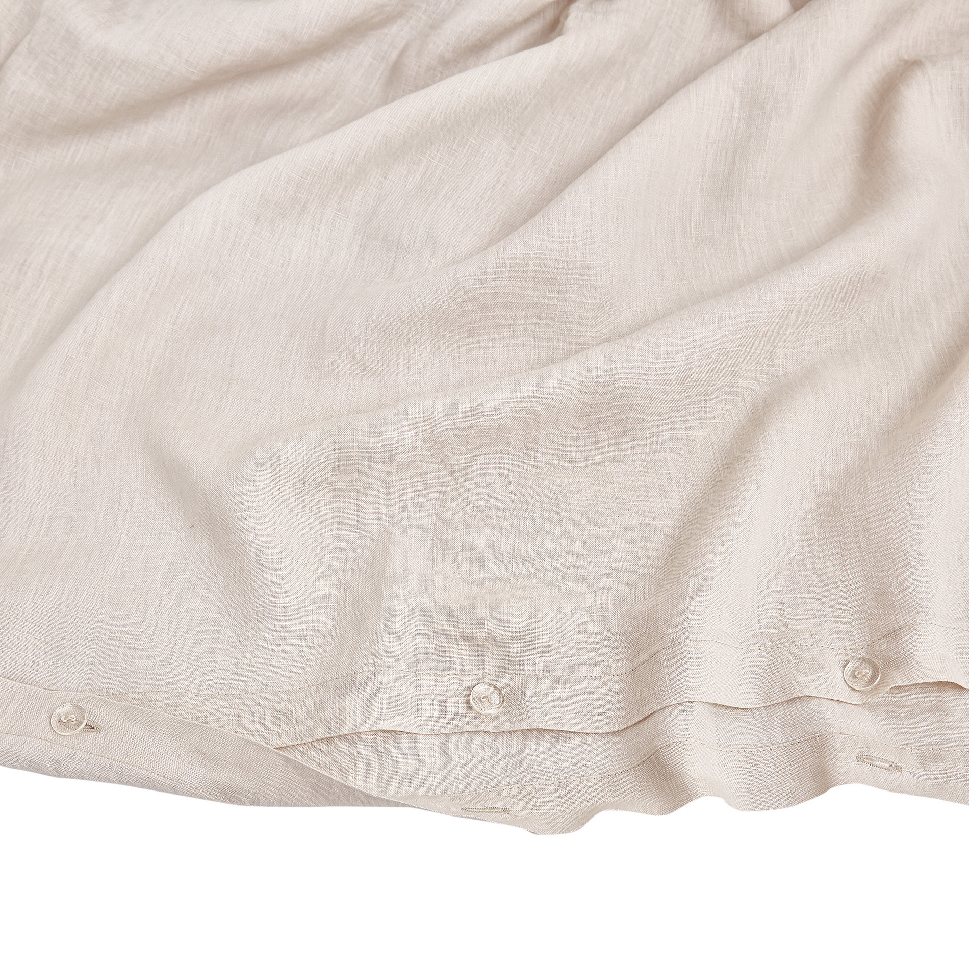 Plain 145 g linen duvet cover, Cream, large image number 1