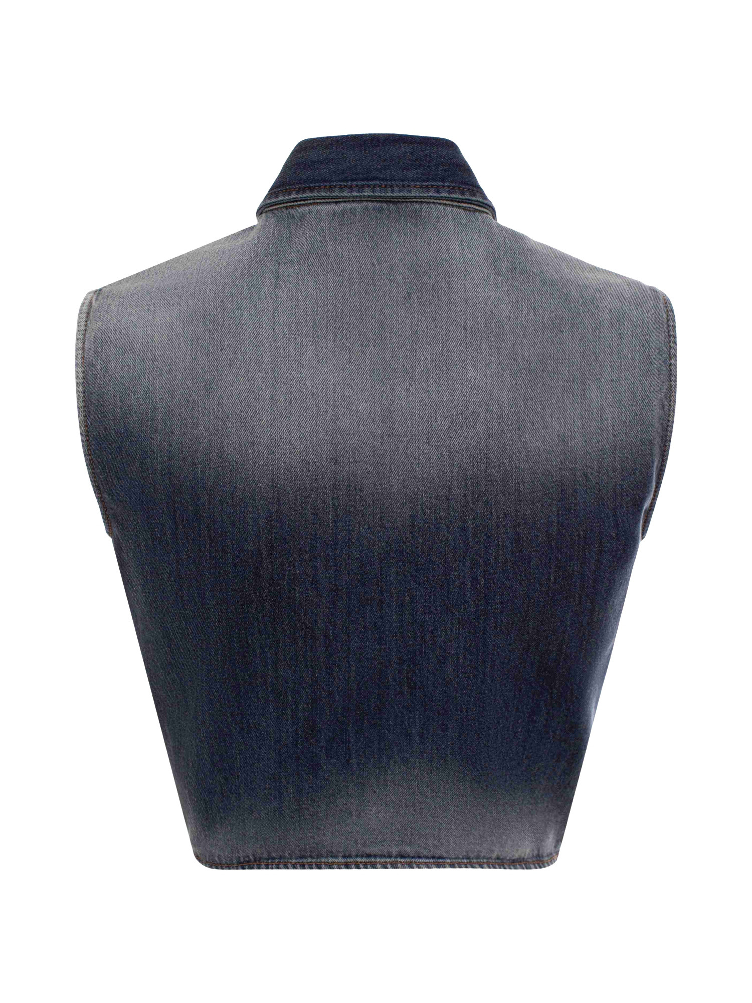 Chiara Ferragni - Sleeveless shirt with knot, Denim, large image number 1