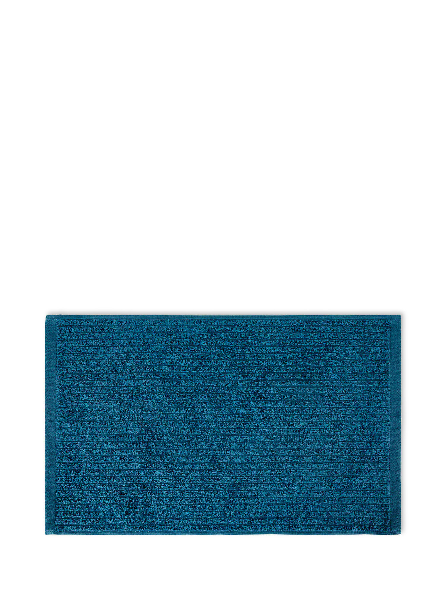Set of 5 towels in pure cotton with jacquard stripes, Blue, large image number 1