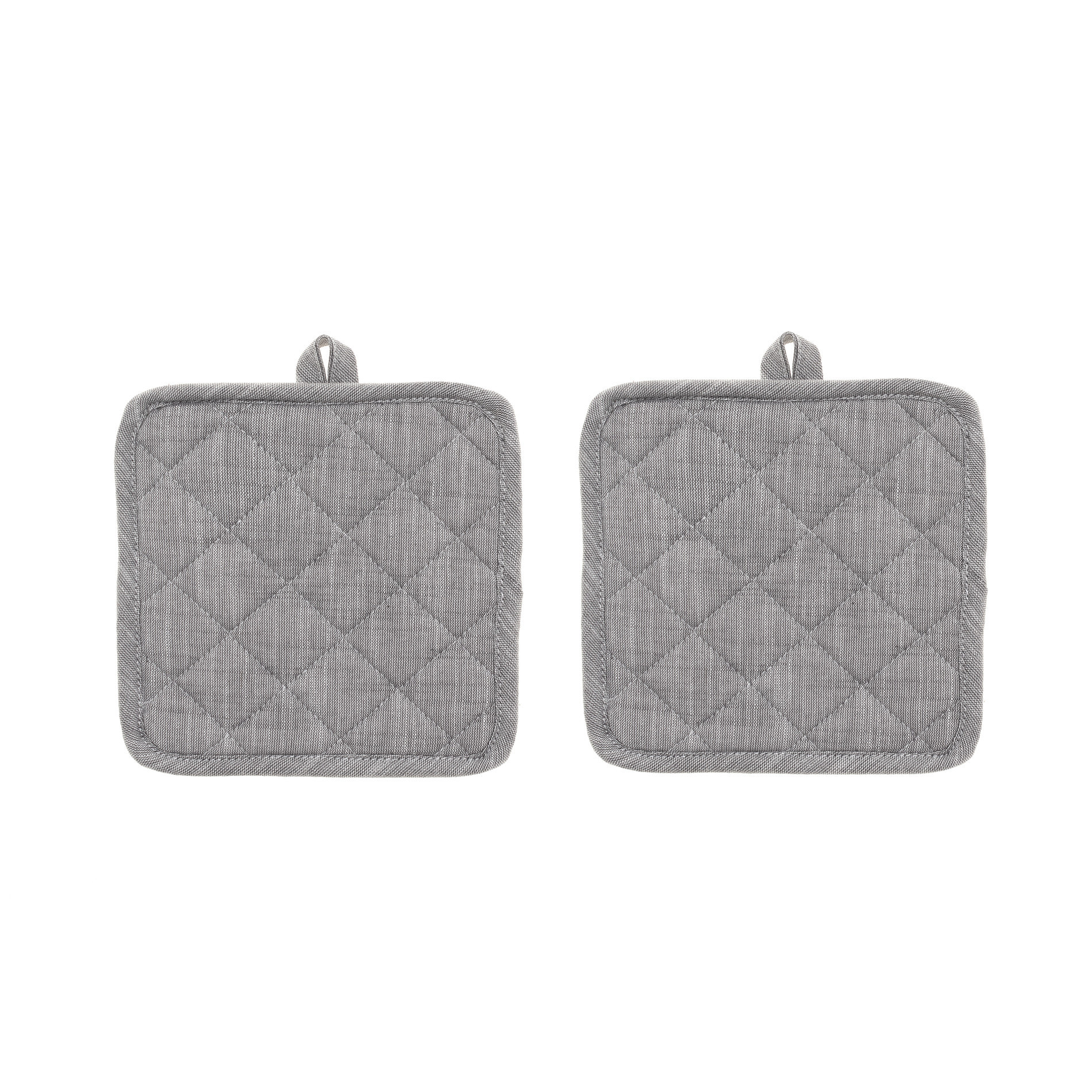 Set due presine m&egrave;lange a trama fiammata, Grigio, large image number 0