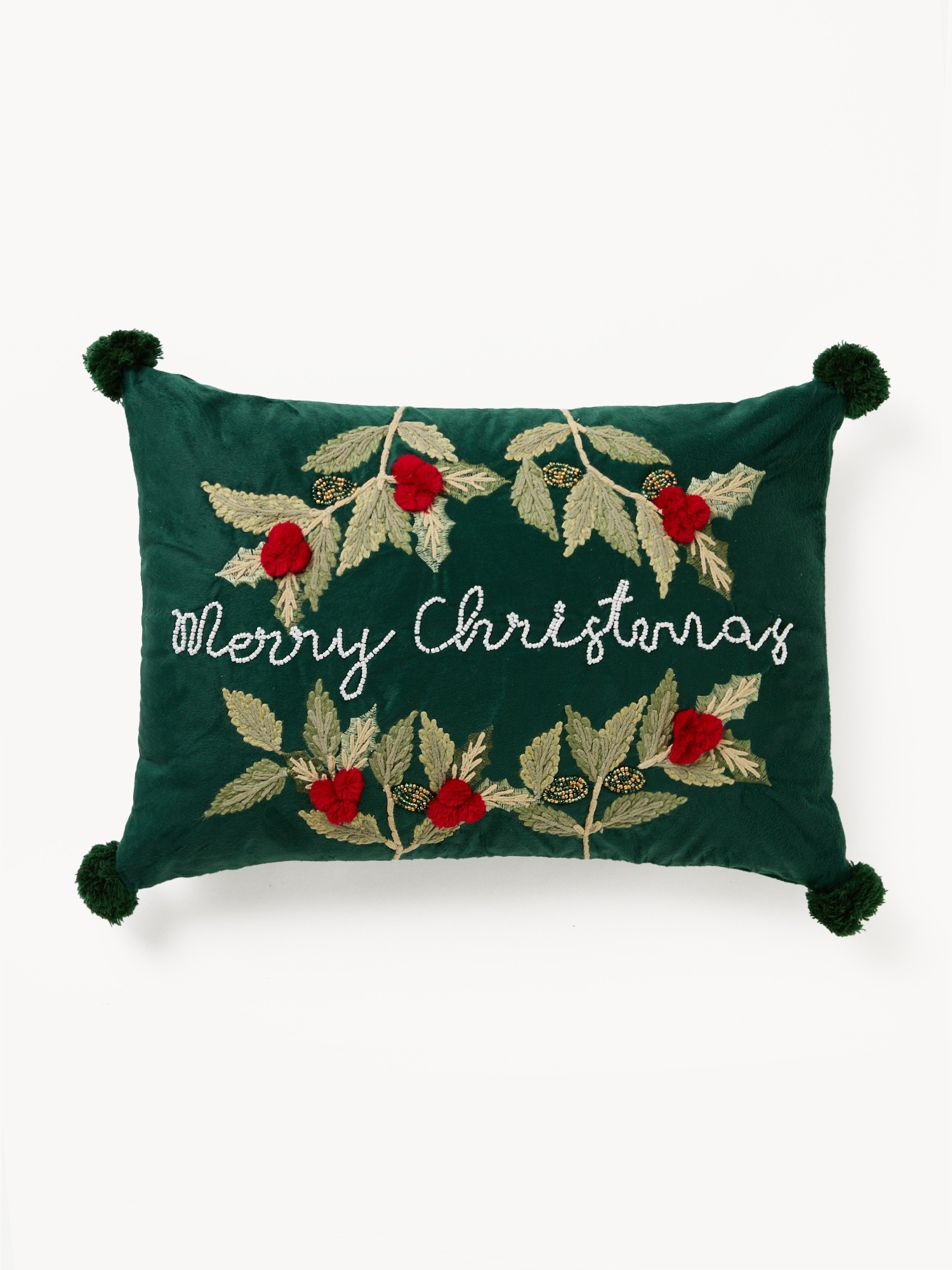 Velvet cushion 35x50cm, Green, large image number 0
