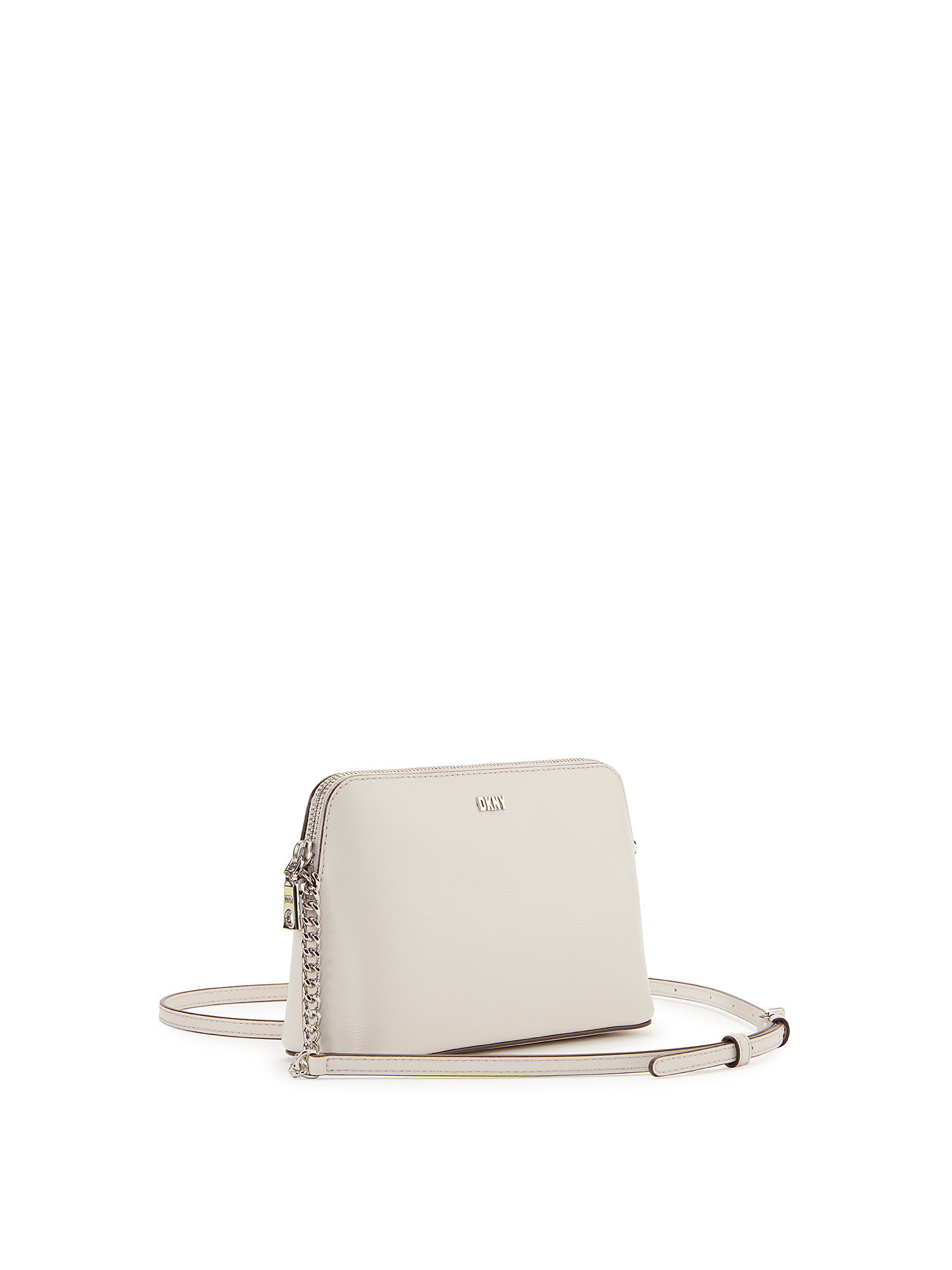 Dkny - Shoulder bag with chain and silver logo, White, large image number 1