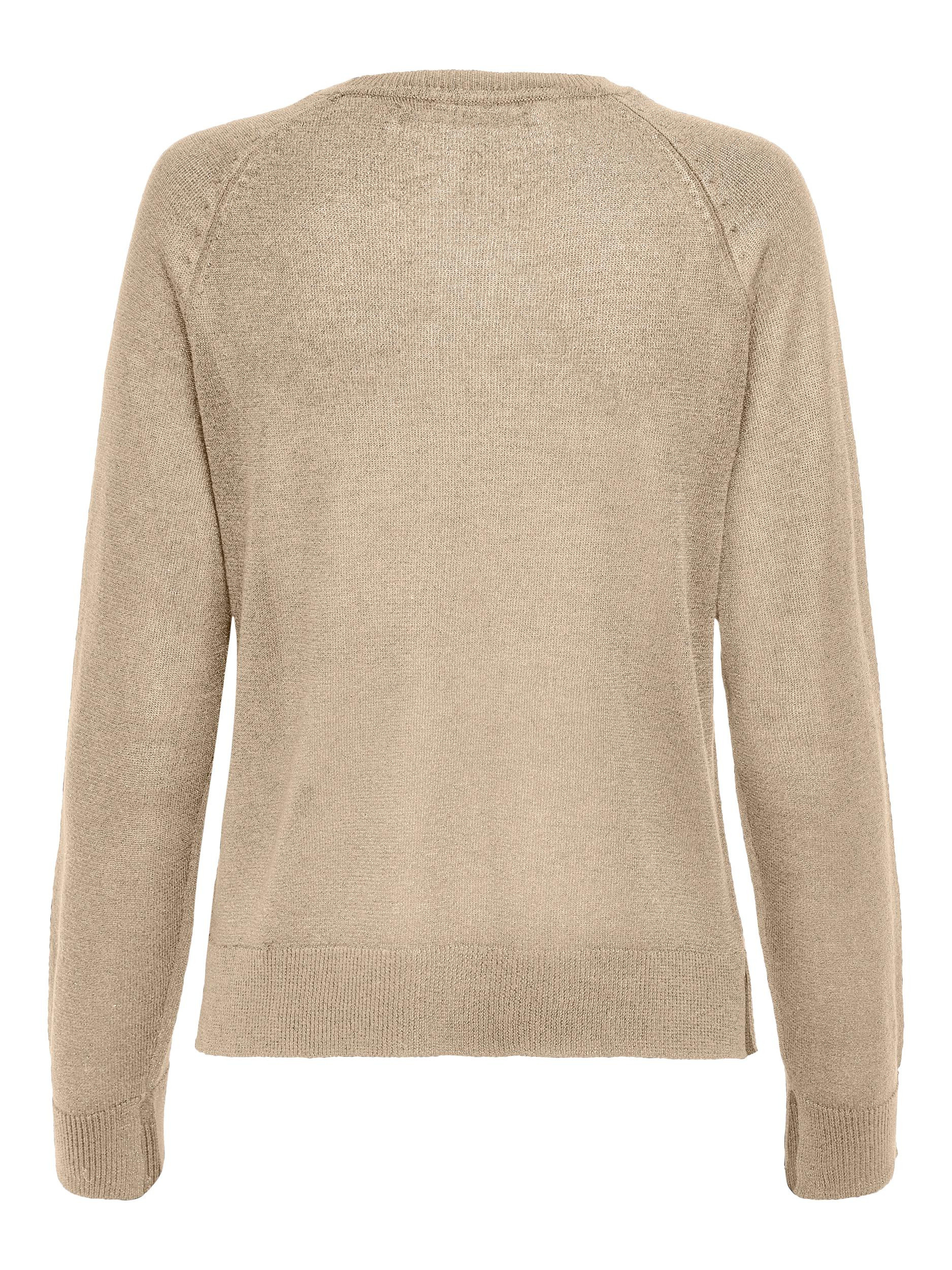 Pullover a girocollo, Beige, large