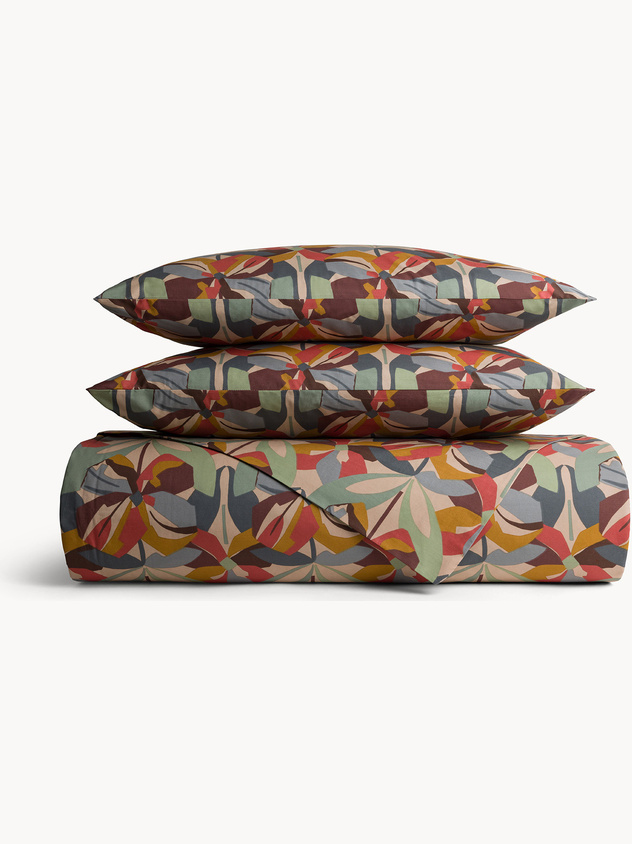 Smooth cotton percale floral print sheet