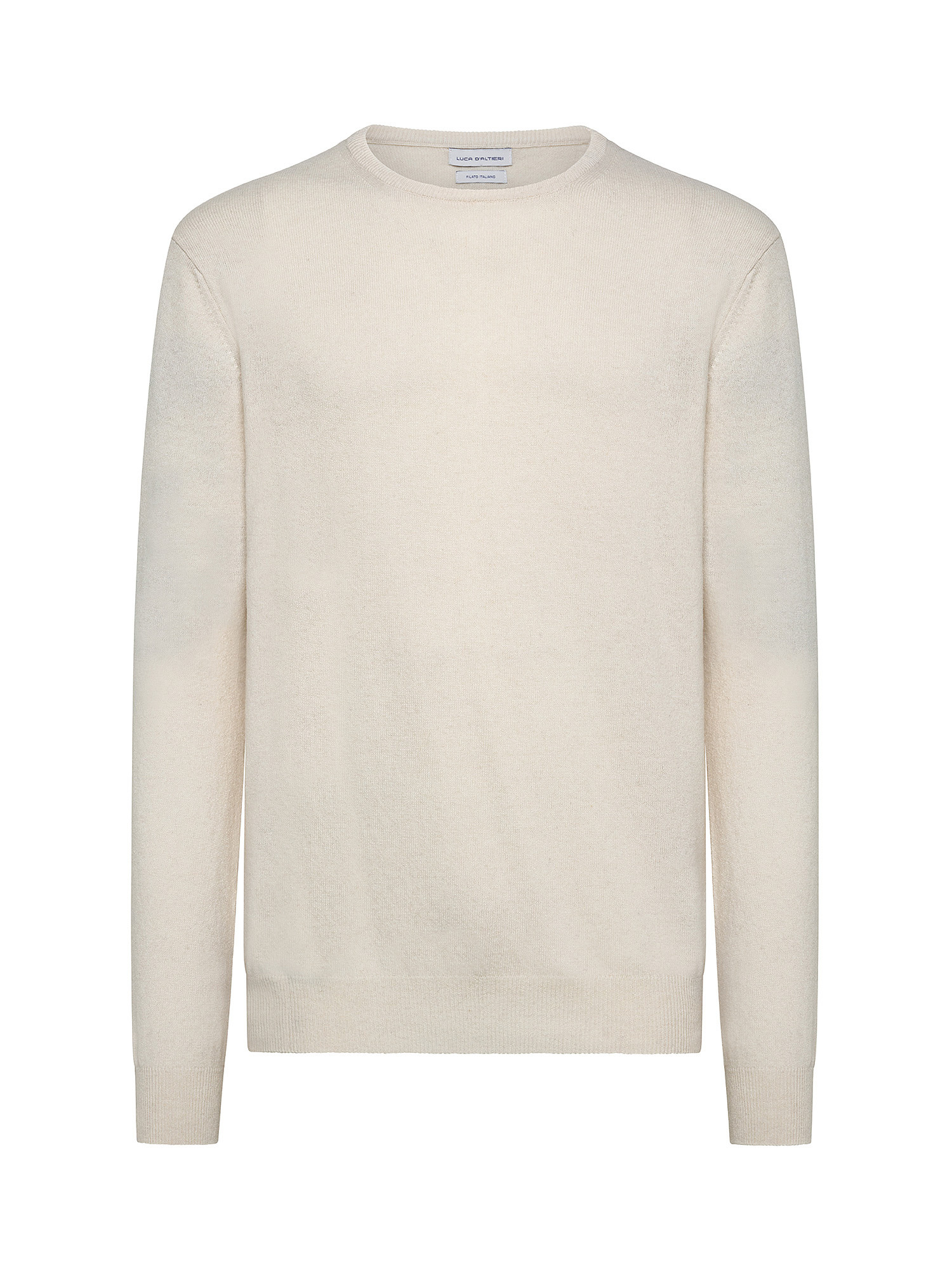 Cashmere Blend crewneck sweater with noble fibers, Off White, large image number 0