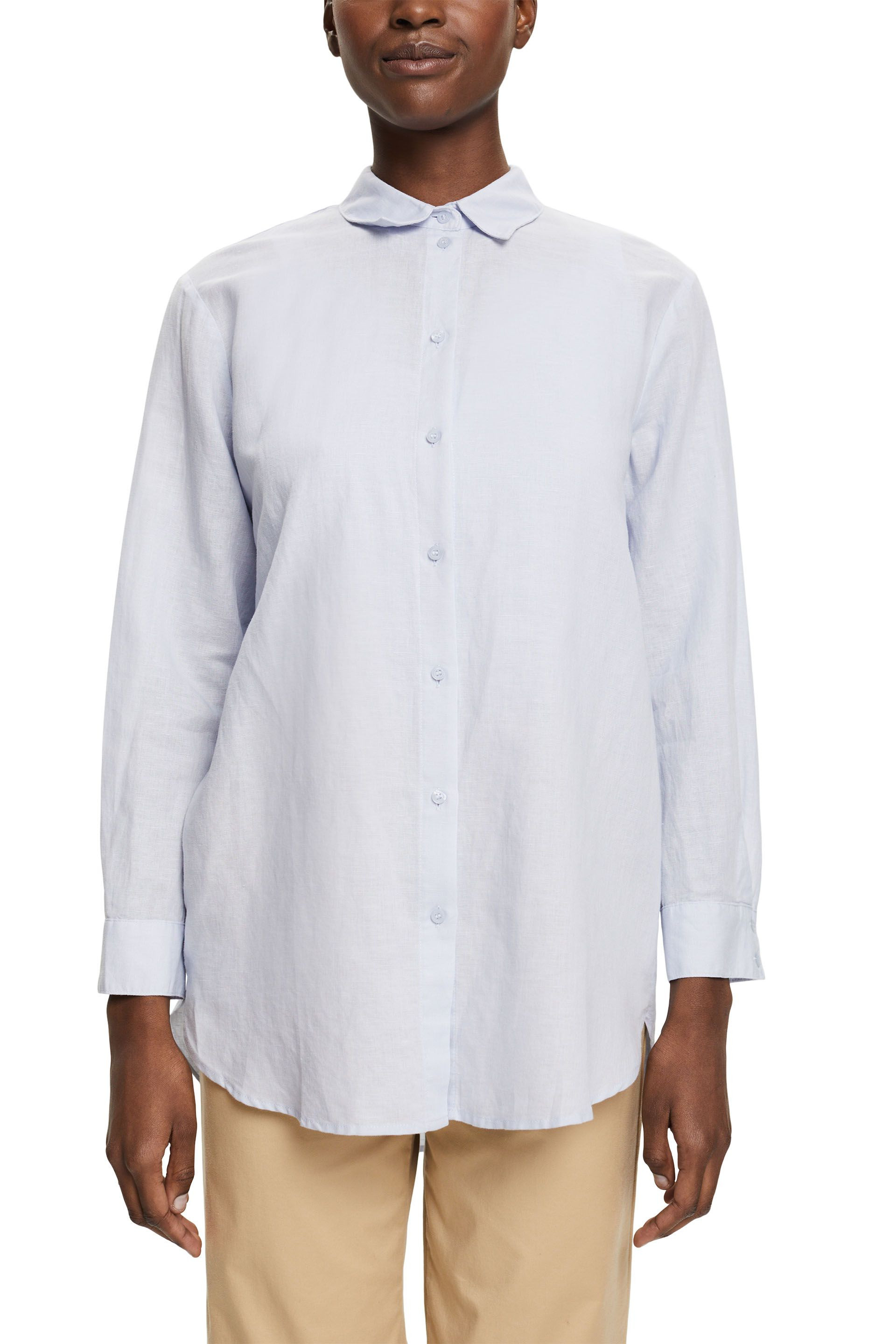 Esprit - Linen blend blouse, Light Blue, large image number 1