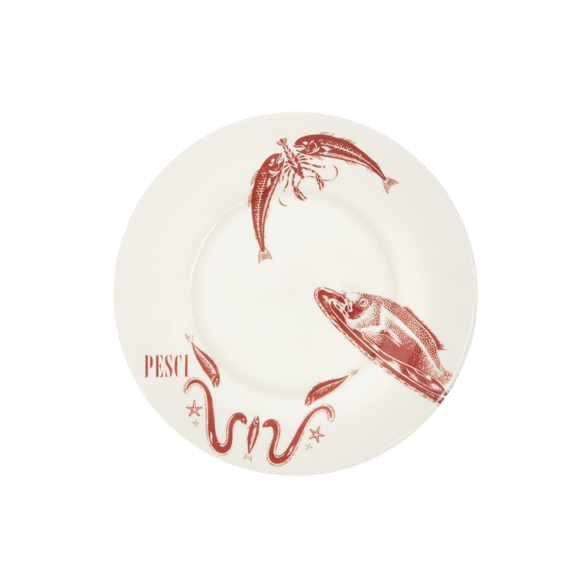 Fine bone china plate with vintage La Cucina Italiana decoration, White, large image number 0