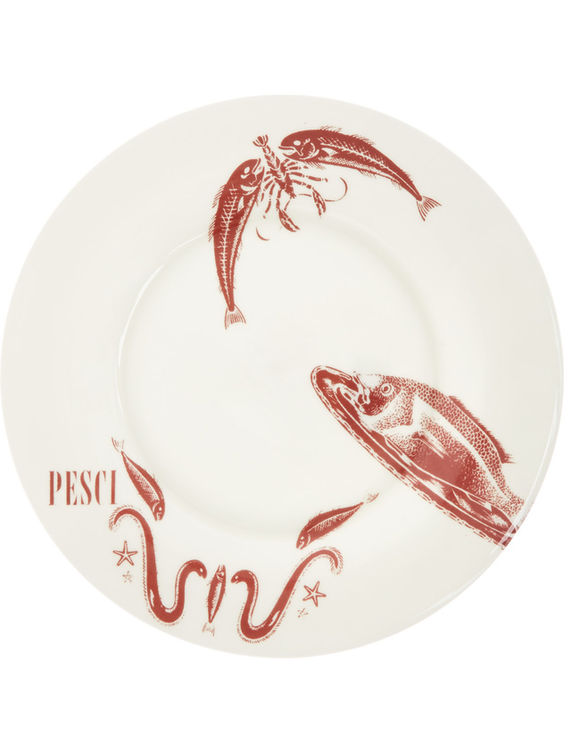 Fine bone china plate with vintage La Cucina Italiana decoration