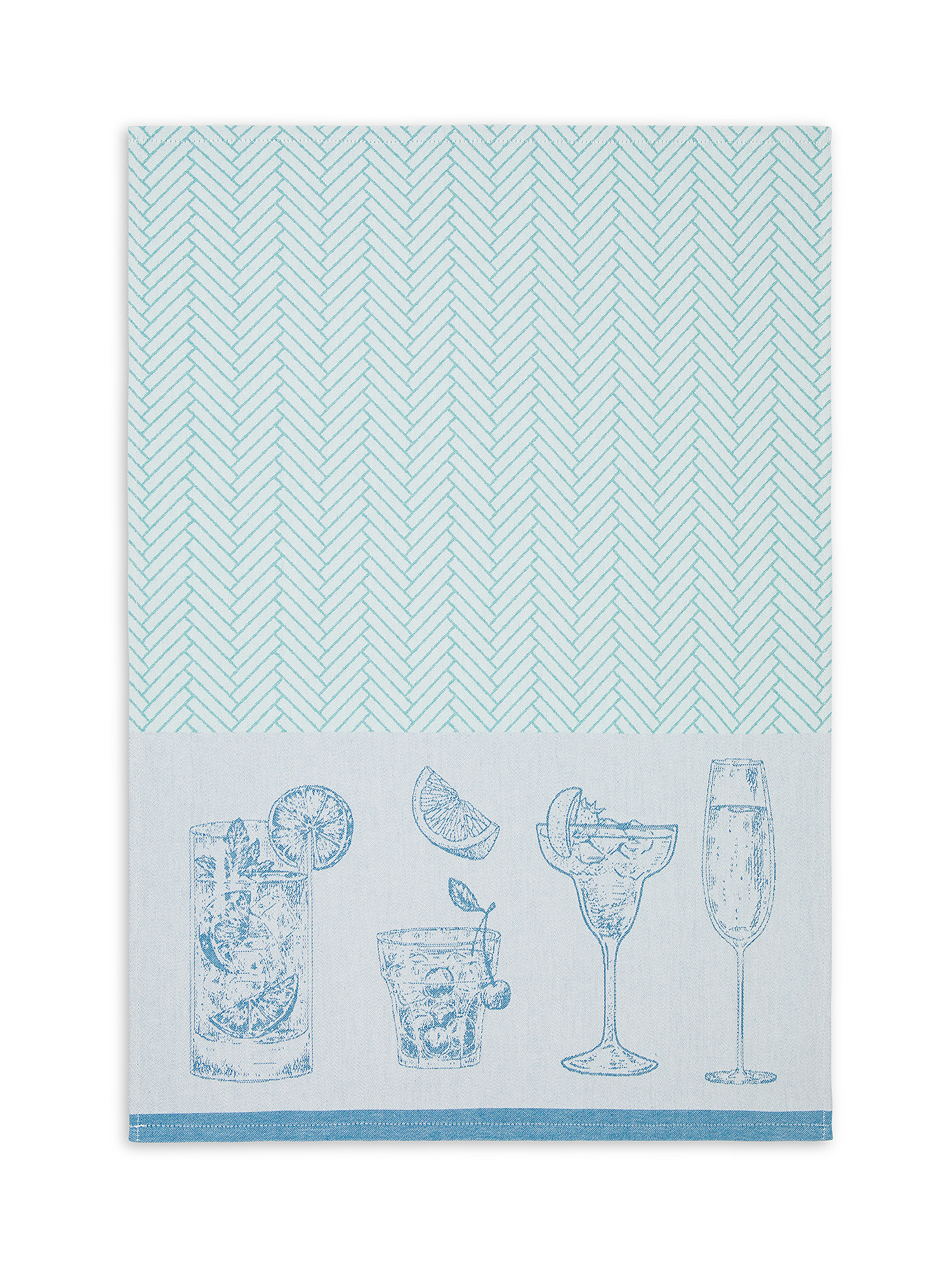 Set of 2 pure cotton tea towels with aperitif print, Multicolor, large image number 2
