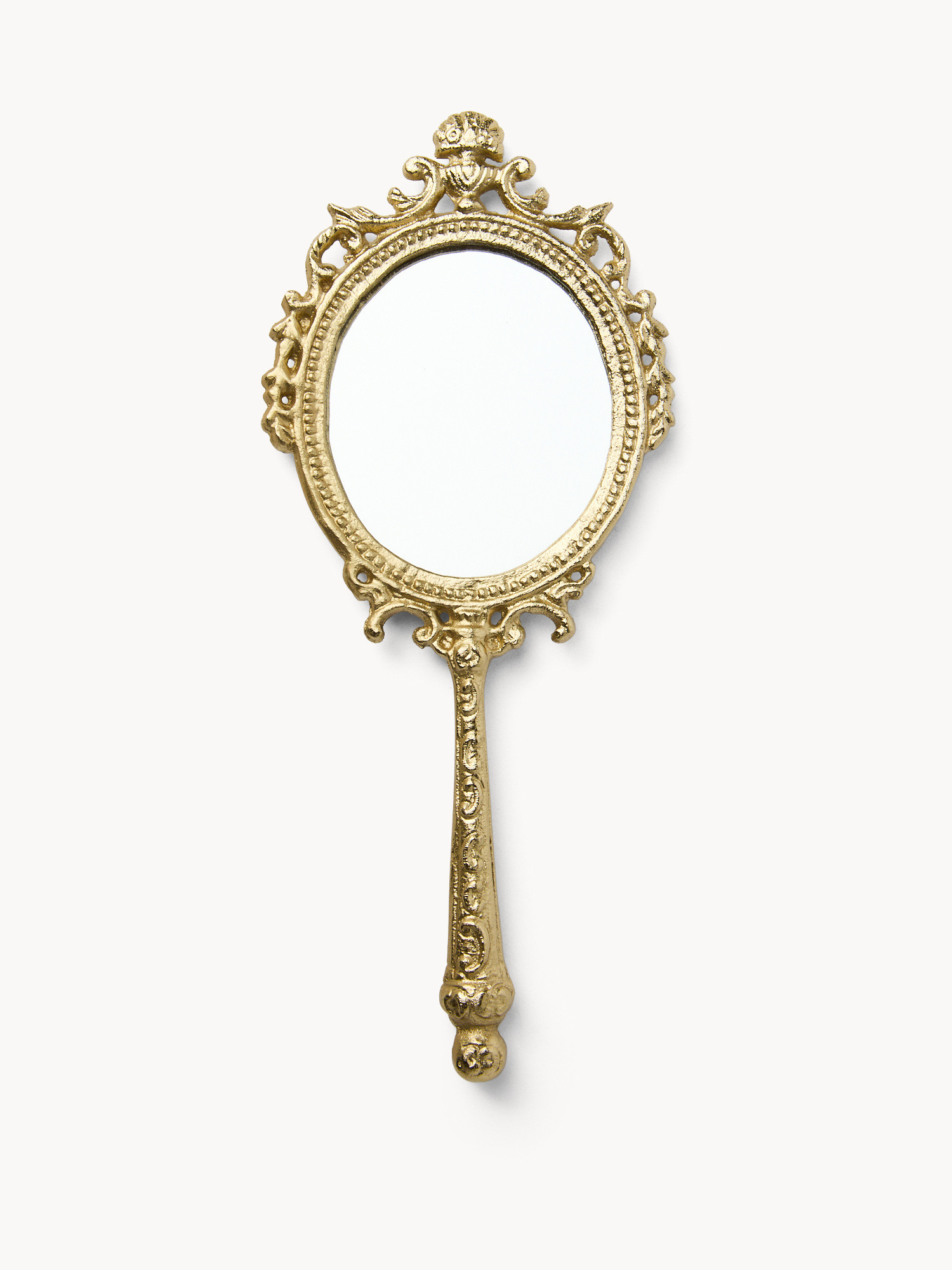 Specchio da mano effetto vintage, Oro, large image number 0