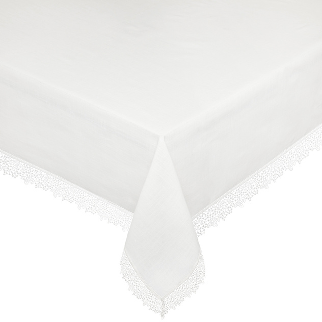 100% cotton tablecloth with lace edging