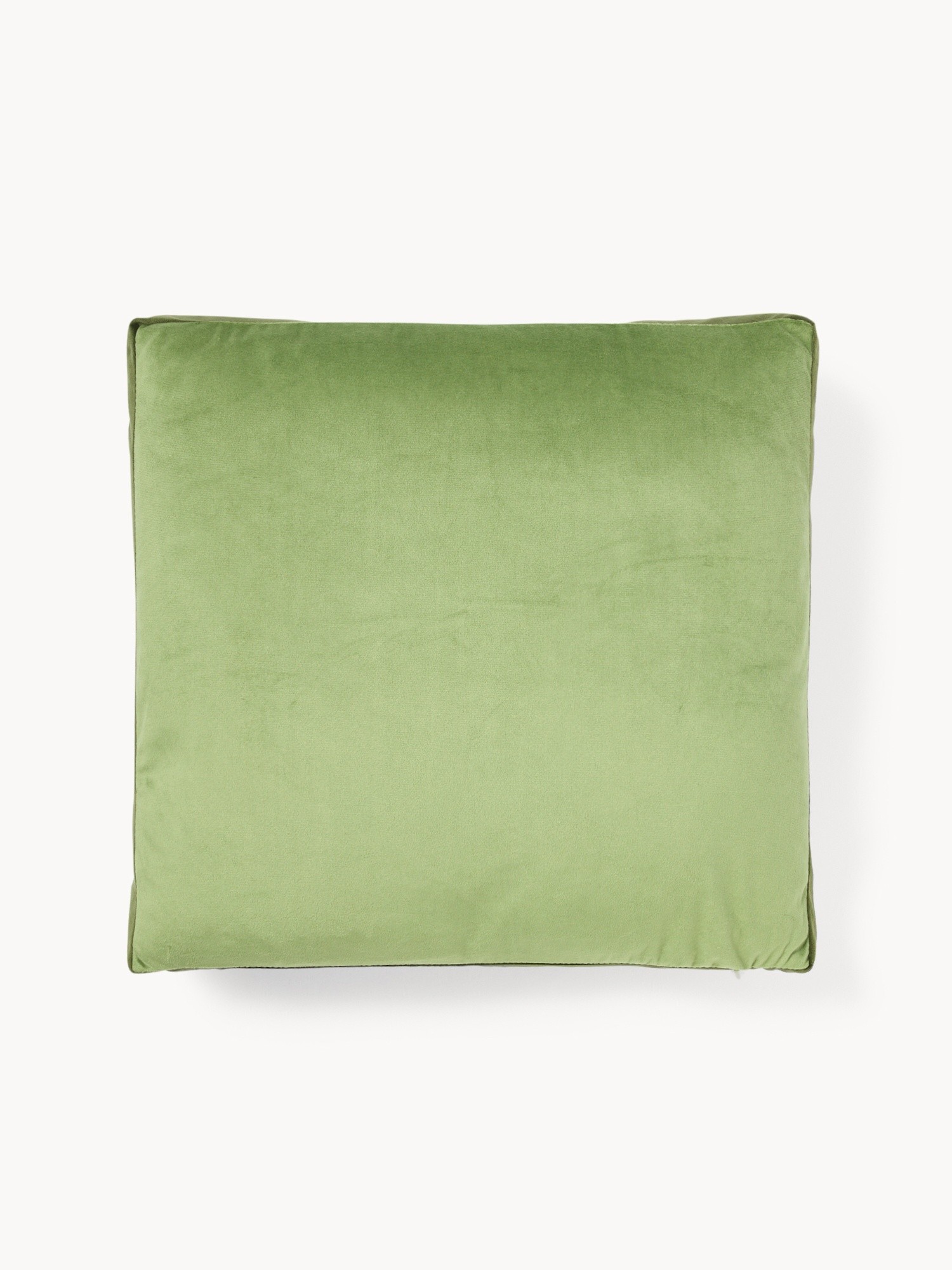 Velvet pillow with two-tone band  - Discounted Price, Green, large image number 0