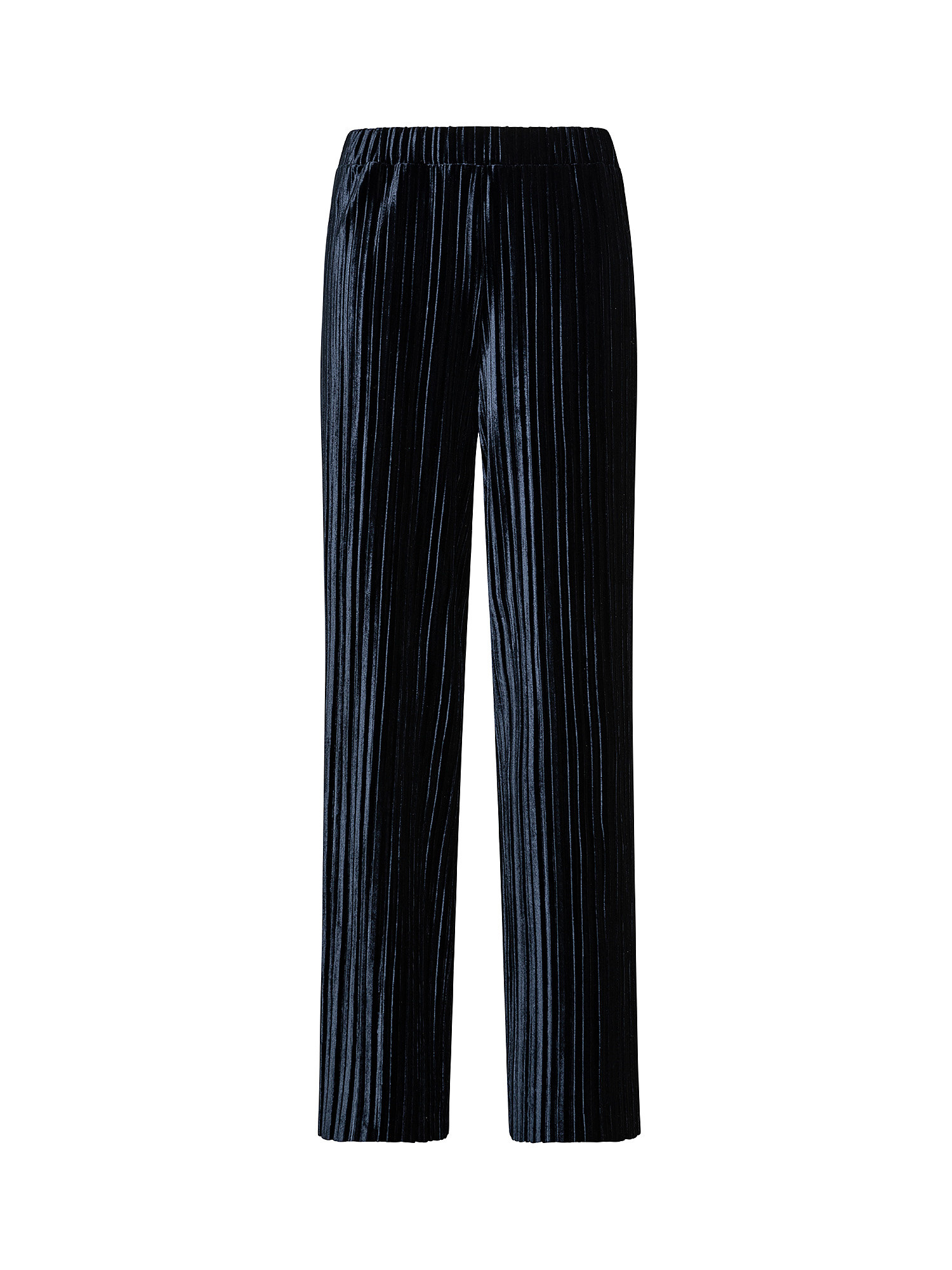 Pantalone in velour plissà©, Blu, large image number 0