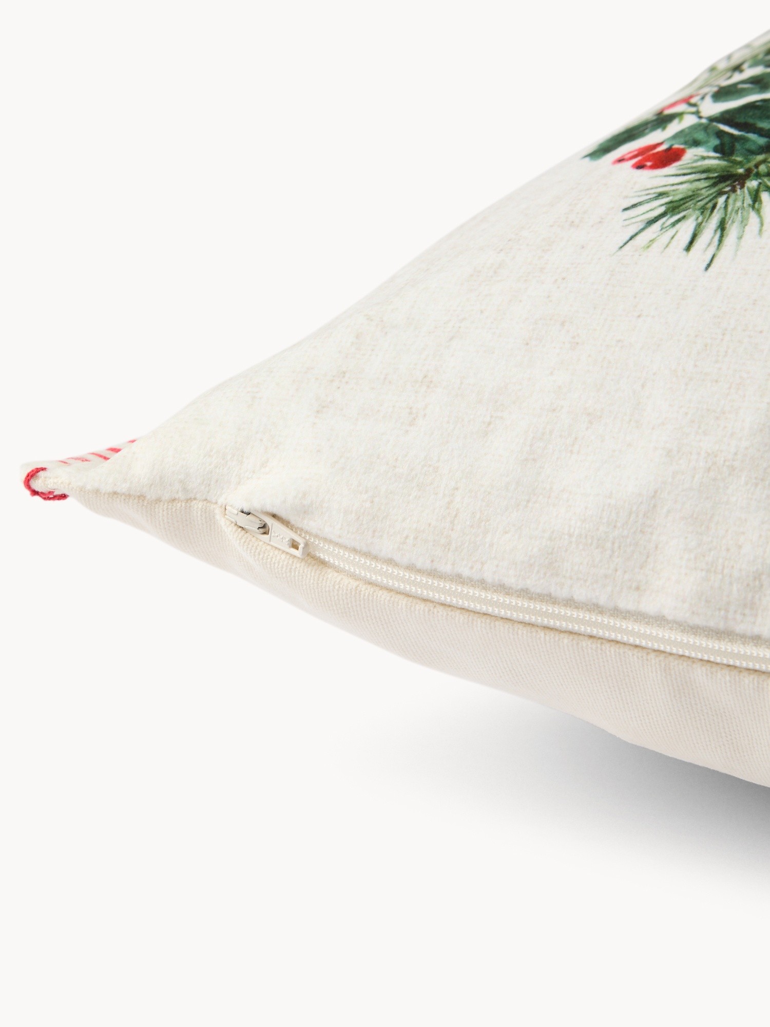 45x45 cm wreath print pillow, White, large image number 2