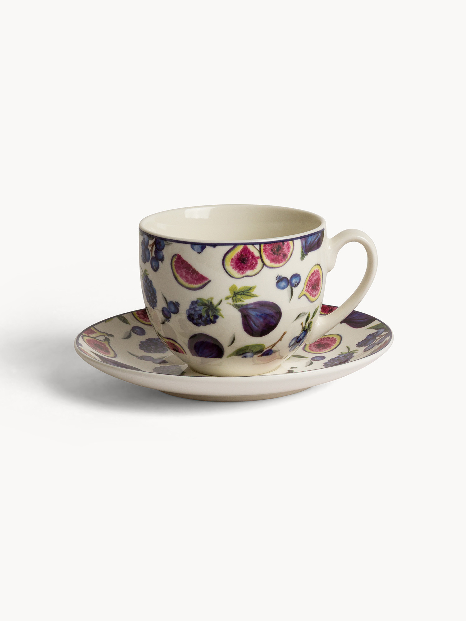 Tazza tè new bone china motivo fichi, Multicolor, large image number 0