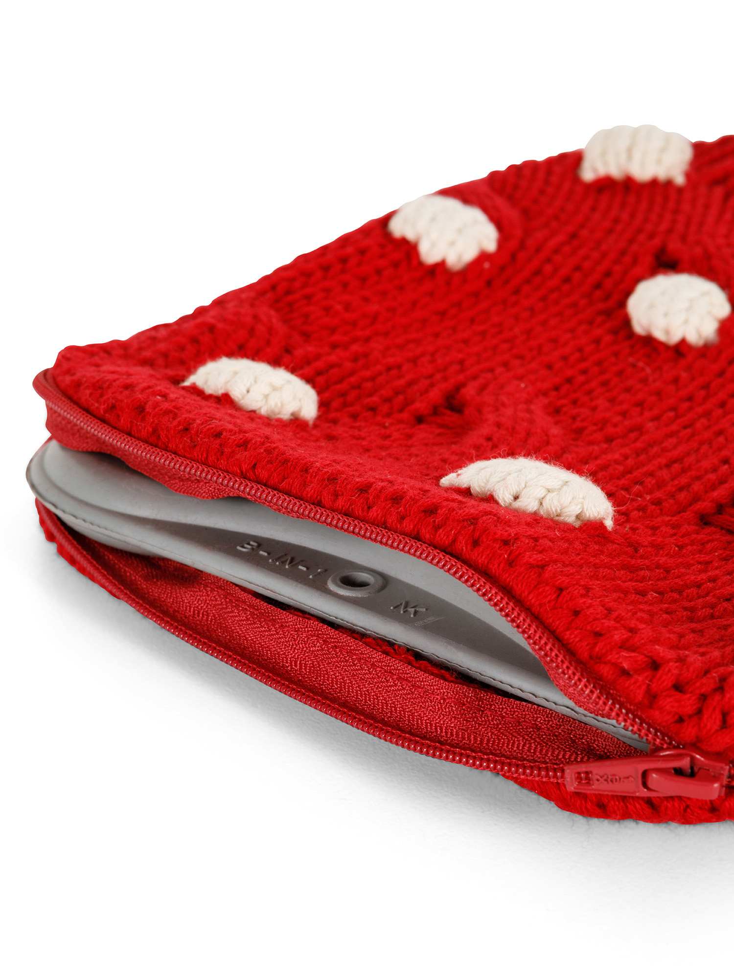 Knitted hot water bottle, Red, large image number 1