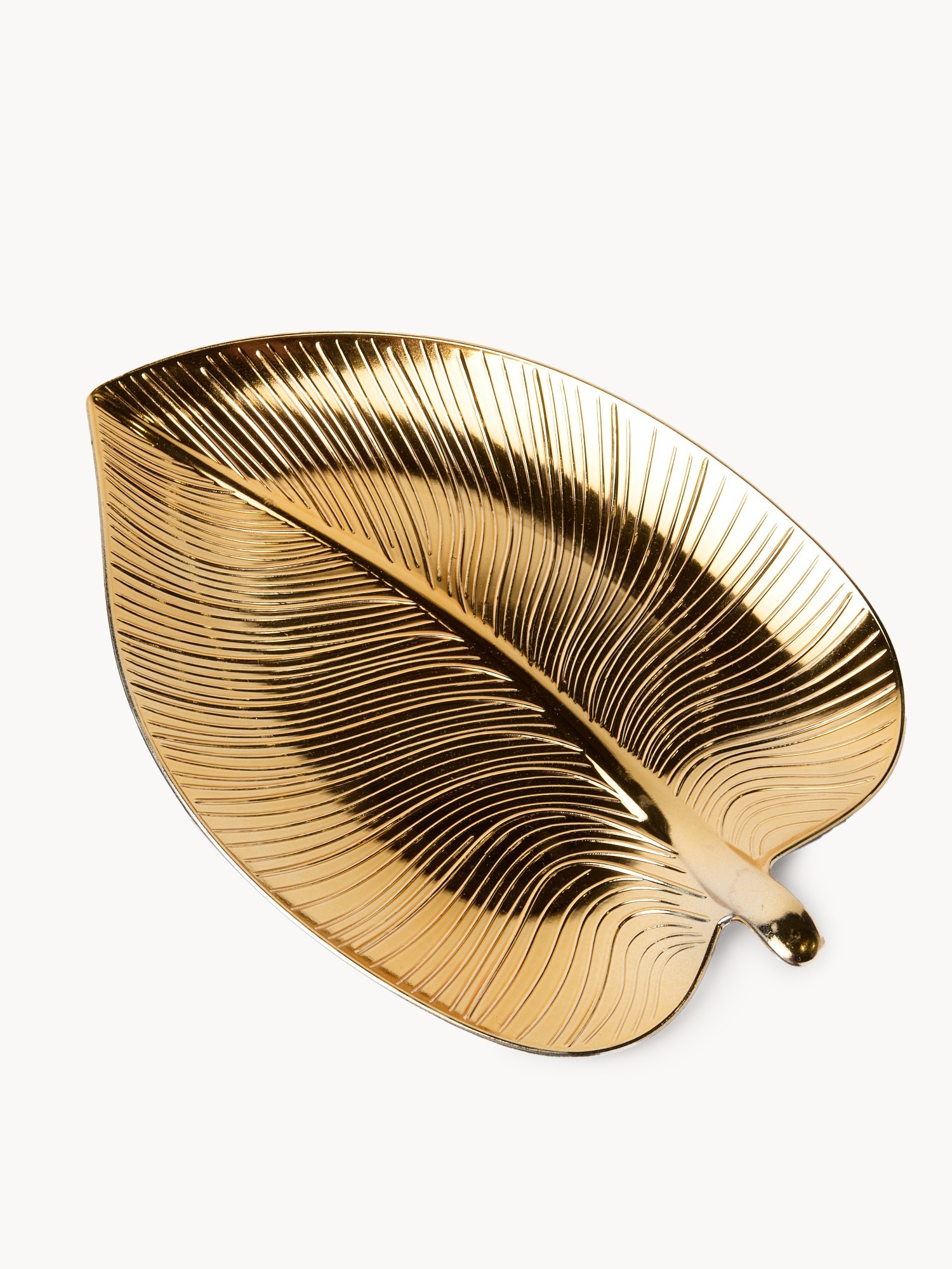 Decorative Gold Leaf Plate, Gold, large image number 1