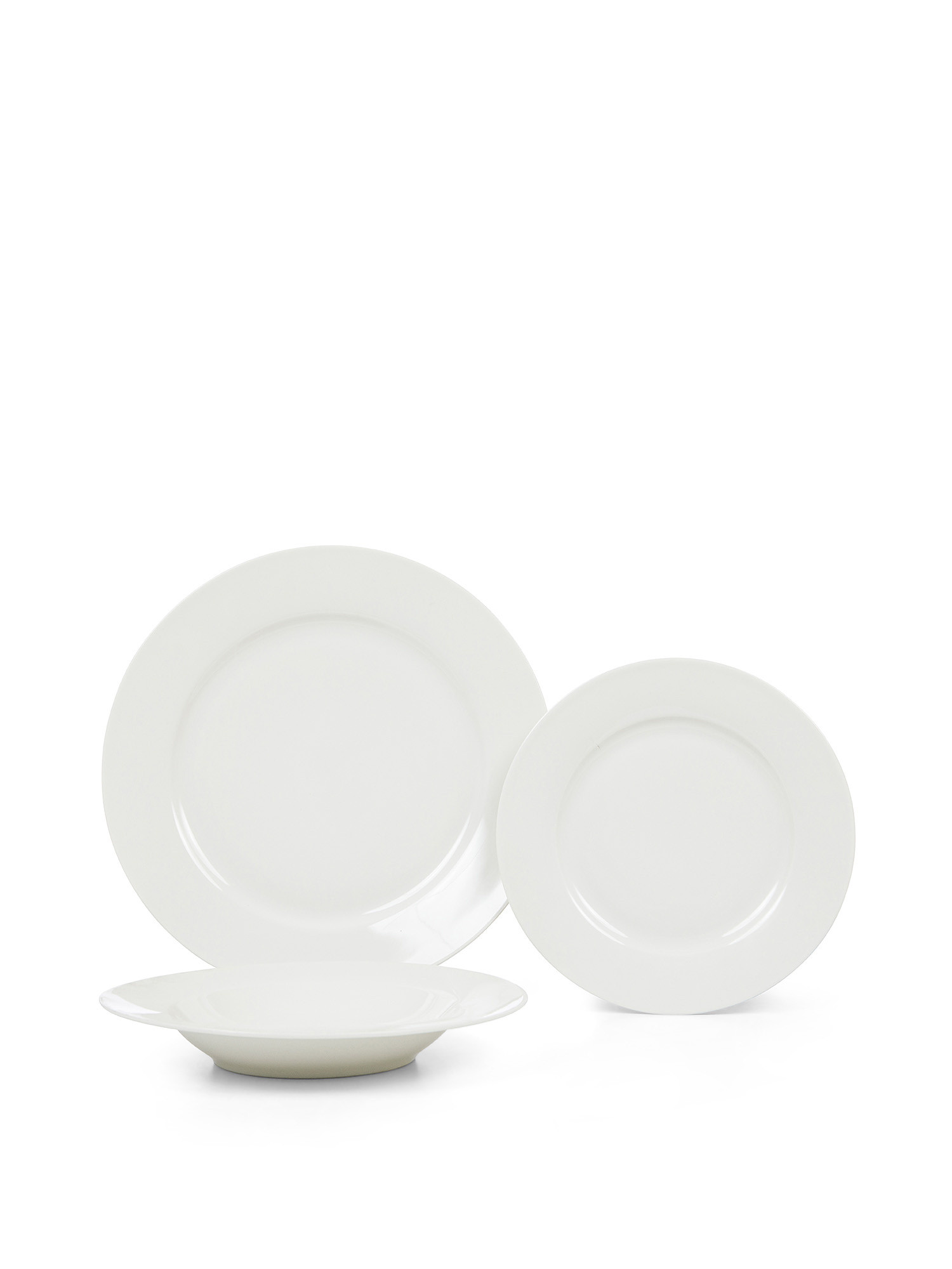 Set 18 piatti new bone china Falda, Bianco, large image number 0
