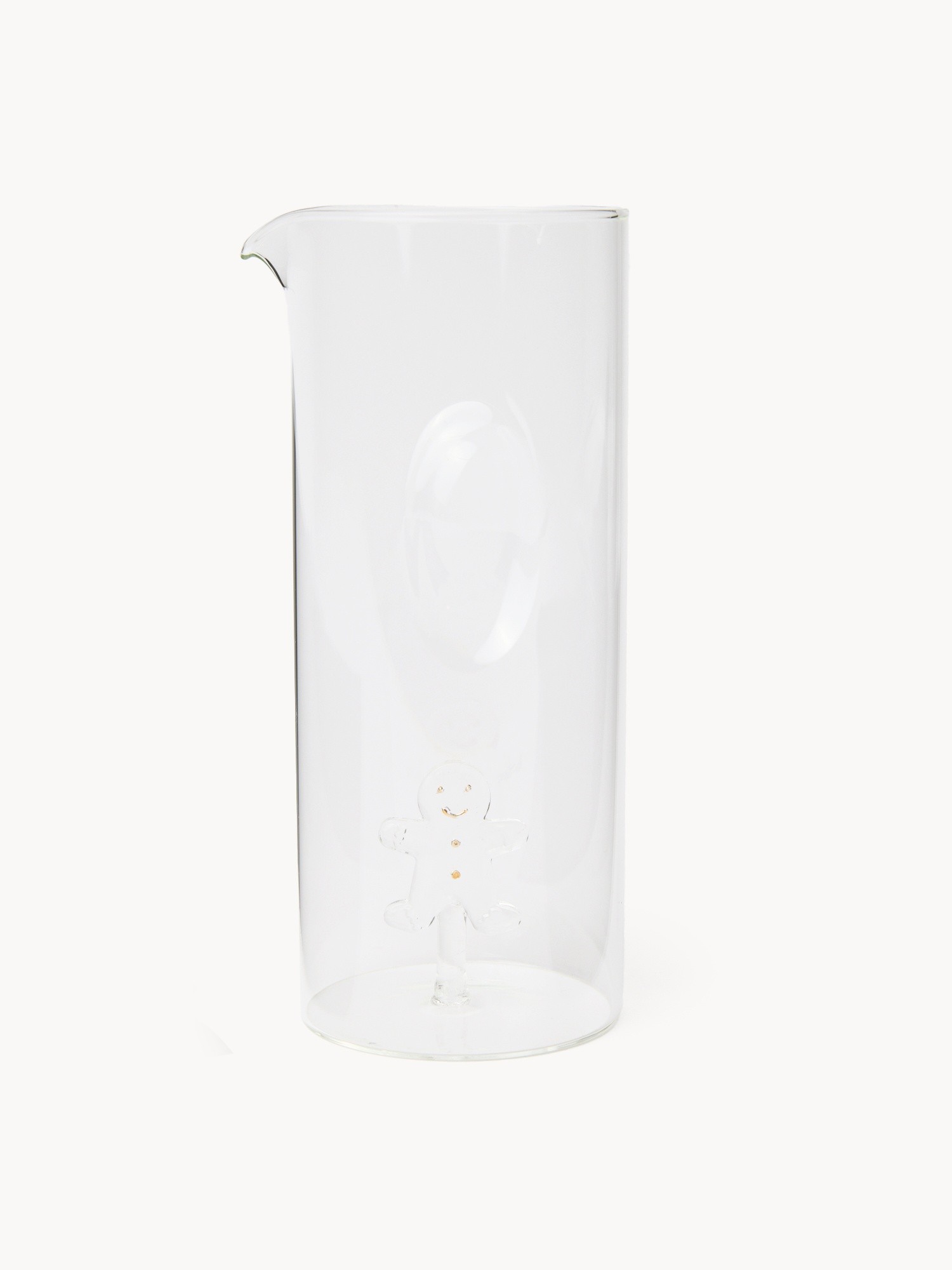 Caraffa in vetro borosilicato dettaglio gingerbread, Trasparente, large image number 0