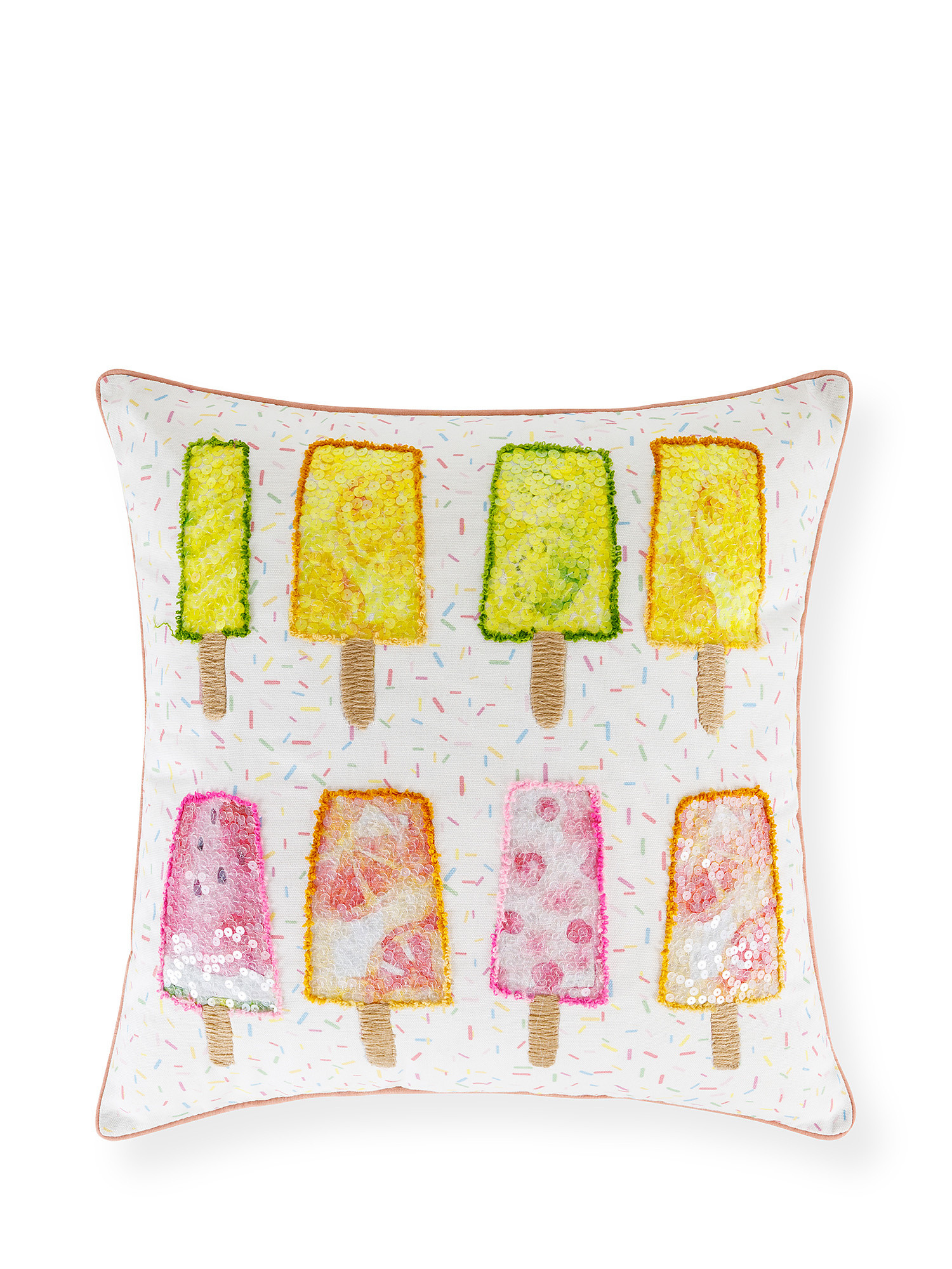 Ice cream embroidery cushion 45x45cm, Multicolor, large image number 0