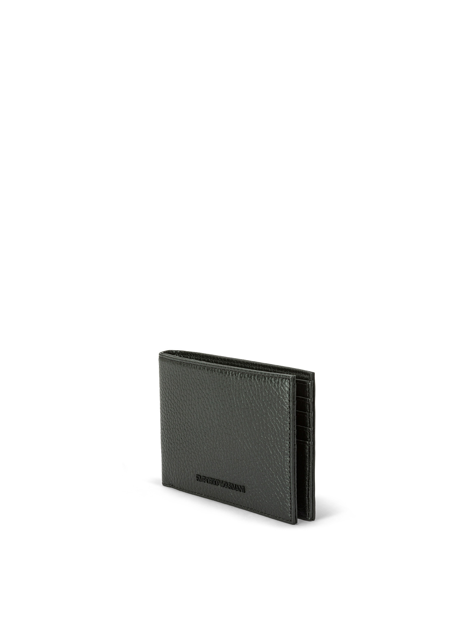 Emporio Armani - Tumbled leather wallet, Black, large image number 1