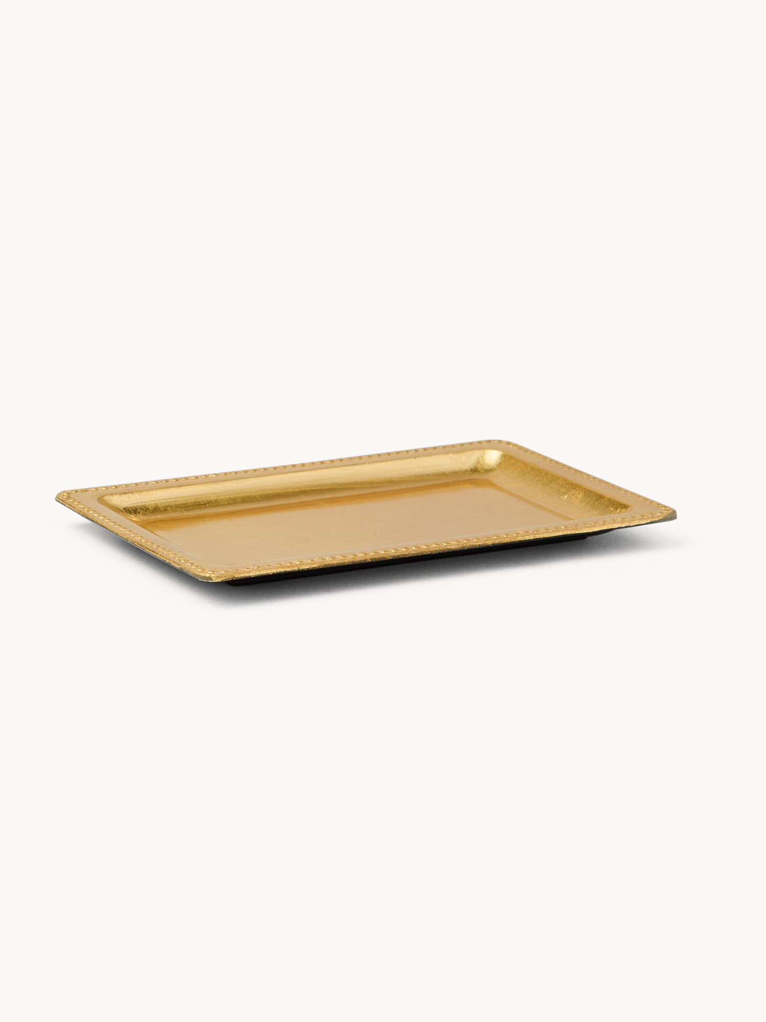 Rectangular gold-finish tray, Gold, large image number 0