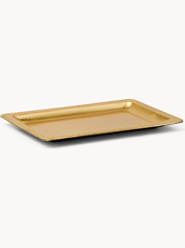 Vassoio rettangolare finitura oro
