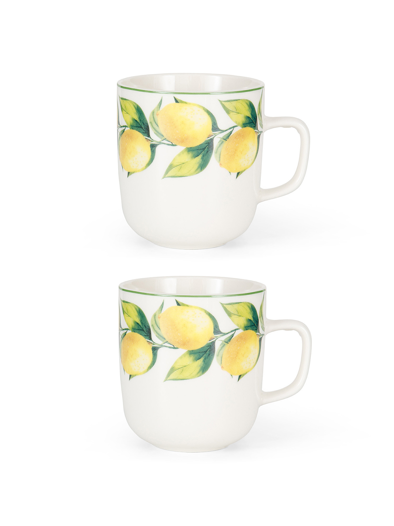 Mug in new bone china with lemons motif, White, large image number 0
