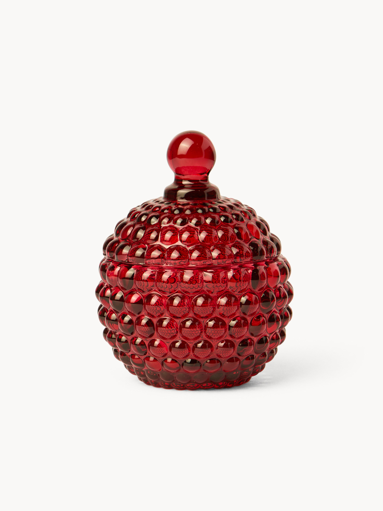 Printed glass jar, Red, large image number 1