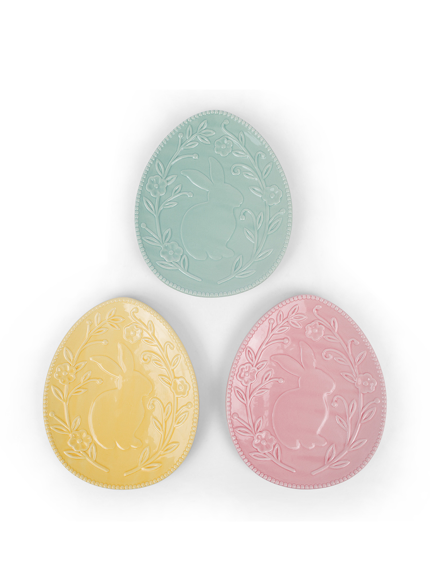 Piattino ceramica colorata a uovo, Multicolor, large image number 0