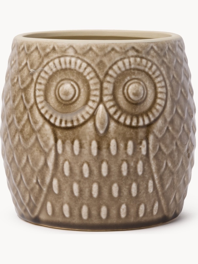 Cachepot in ceramica a forma di gufo