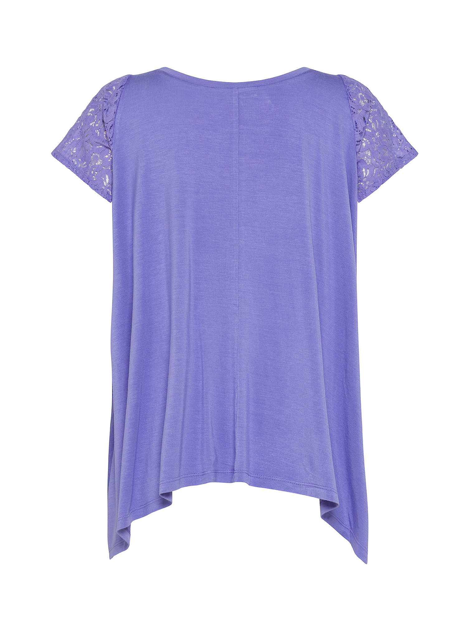 Koan - Flared T-shirt with lace, Purple Lilac, large image number 1