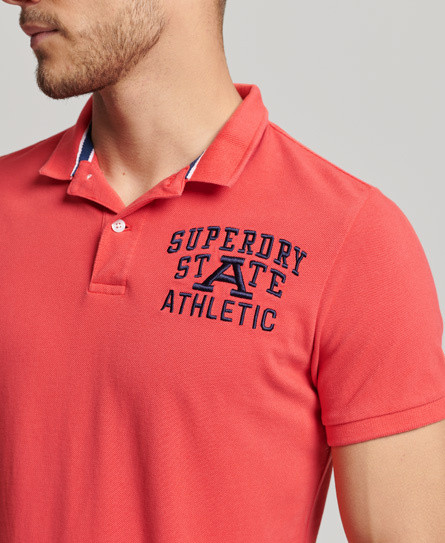 Superdry - Cotton piqué polo shirt with logo, Red, large image number 2