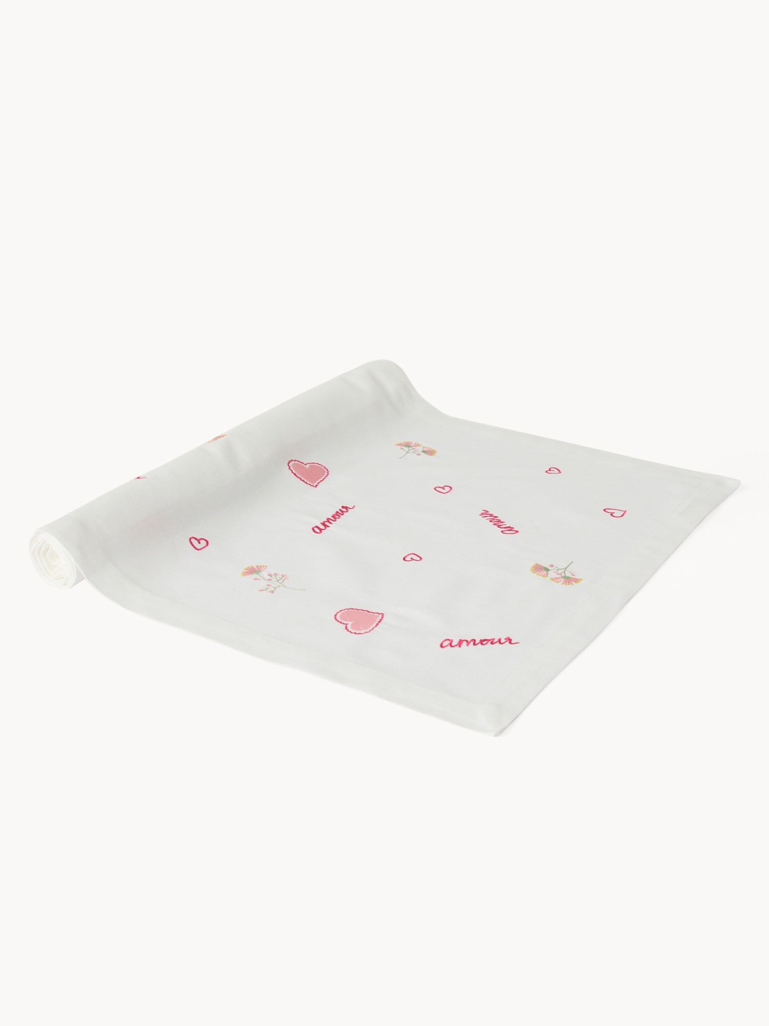 Runner in puro cotone con ricami romantici - Prezzo di lancio, Bianco, large image number 0