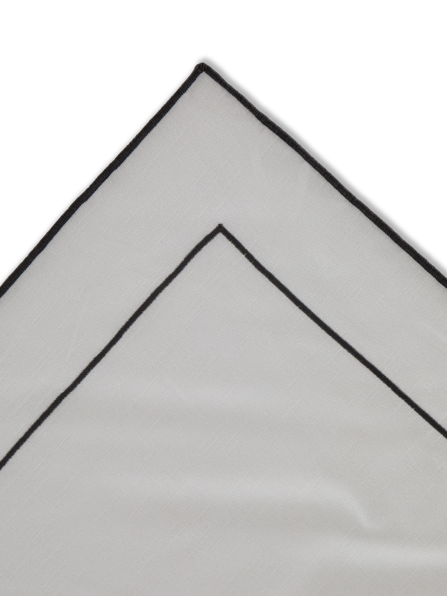 Cotton slub centerpiece with overlock, White, large image number 1