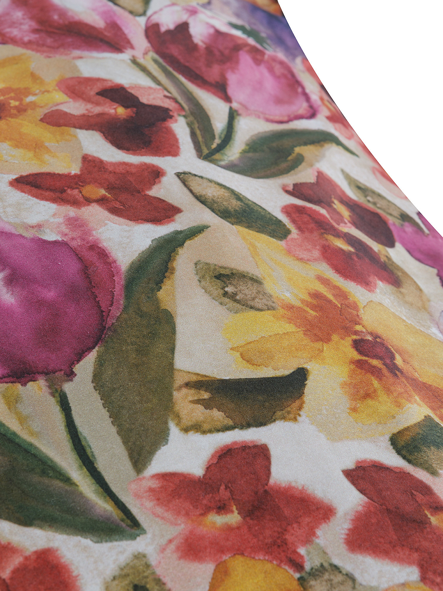 Federa cotone percalle fantasia floreale, Multicolor, large image number 1